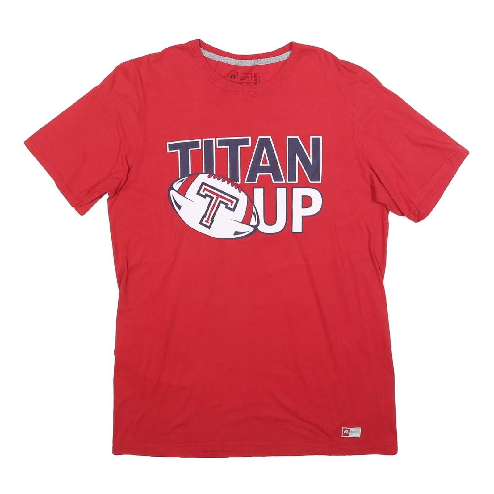 RUSSELL ATHLETIC Mens Red Titan Up Graphic T-Shirt M Short Sleeve Crew Neck Refurbished - N/A refurbished available on Cerqular