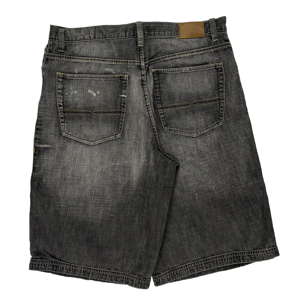 Unbranded Denim Shorts - 36W 14L Grey Cotton Refurbished - Thrifted (note: this is a term often used to describe second- refurbished available on Cerqular