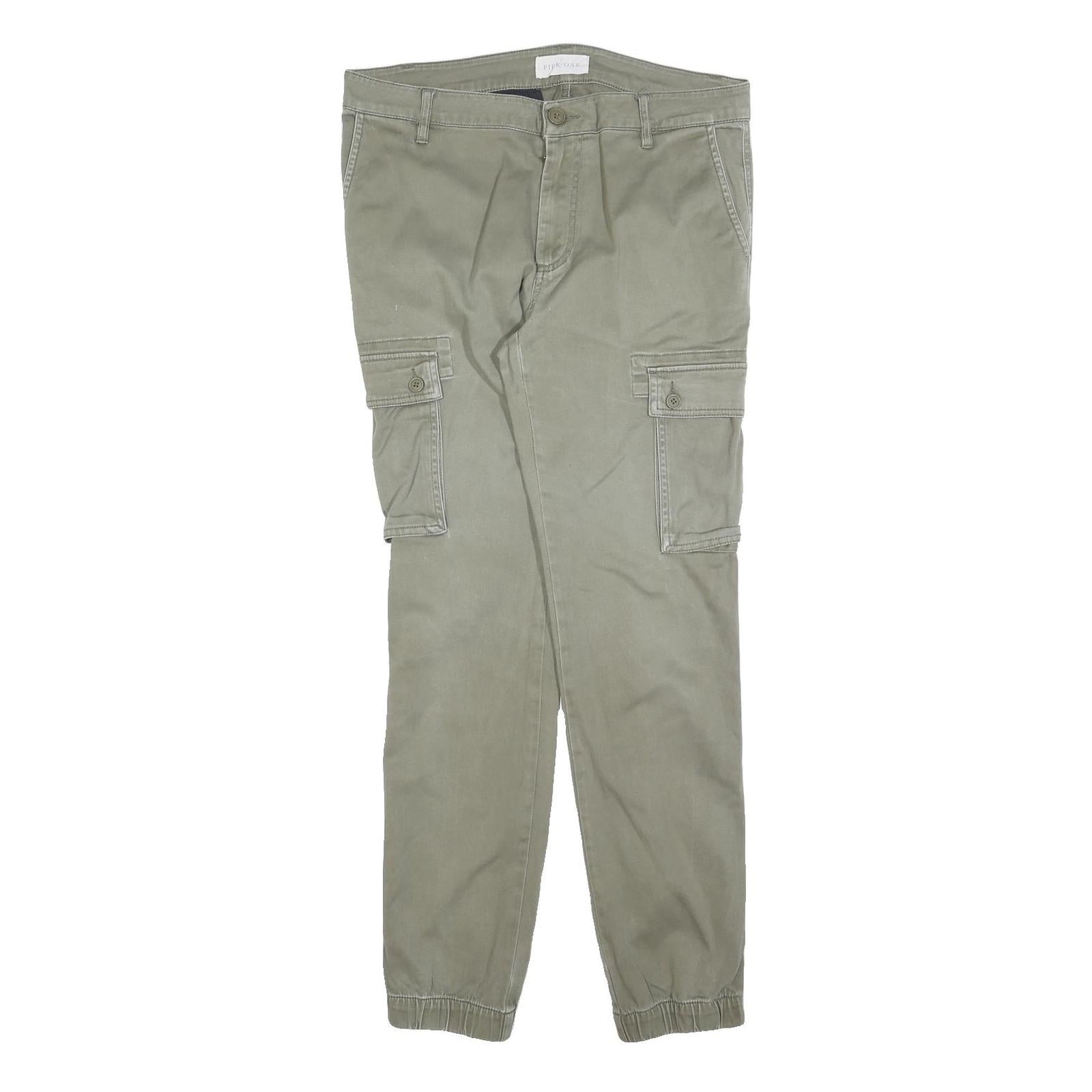 Buy PIER ONE Mens Cotton Blend Slim Cargo Trousers Green W32 L32 Casual Zip Closure Refurbished - $23.39 PIER ONE Mens Cotton Blend Slim Cargo Trousers Green W32 L32 Casual Zip Closure Refurbished - N/A refurbished available on Cerqular