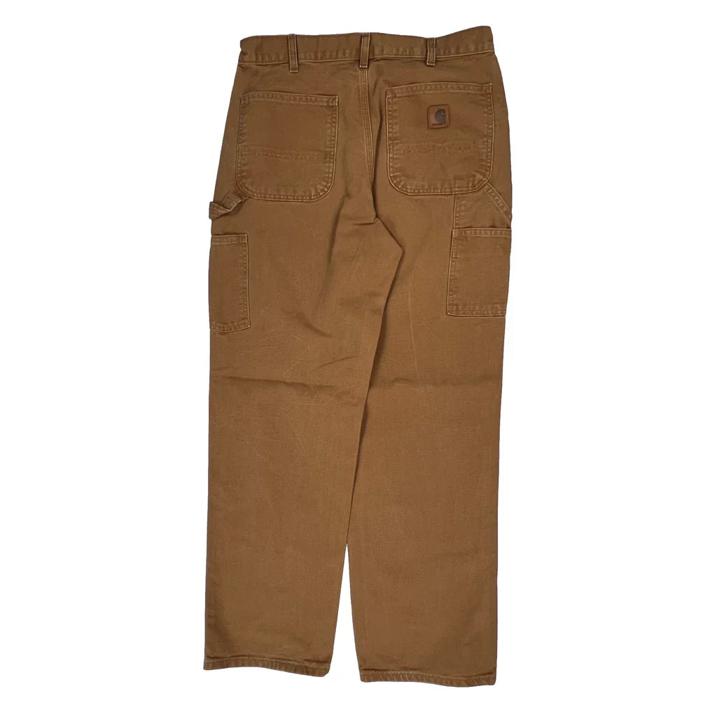 Carhartt Carpenter Trousers - 32W 31L Brown Cotton Refurbished - Thrifted (note: this is a term often used to describe second- refurbished available on Cerqular