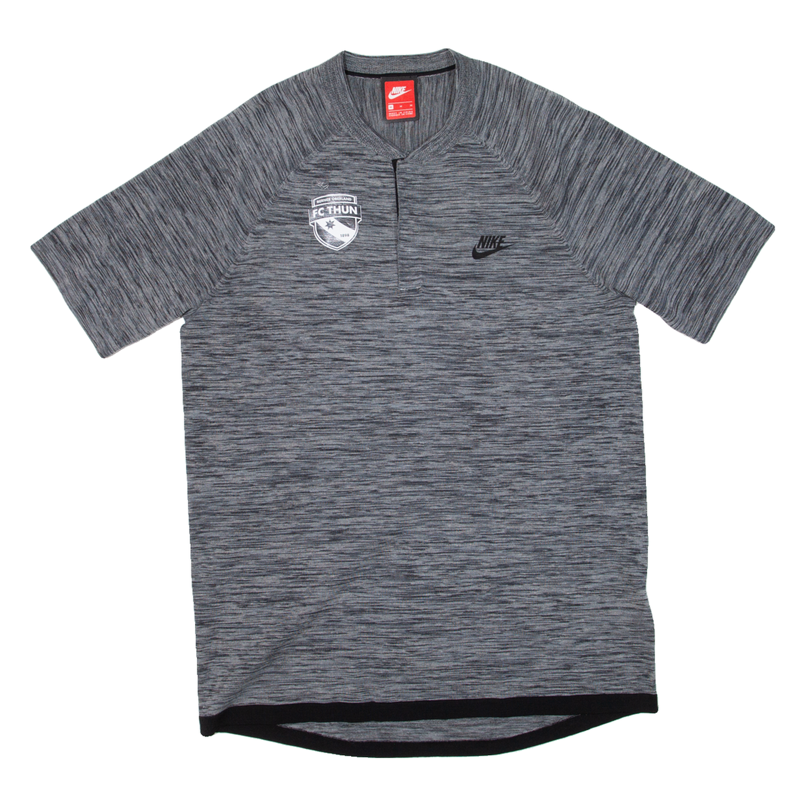 NIKE Mens T-Shirt Grey Button Neck M Refurbished - N/A refurbished available on Cerqular