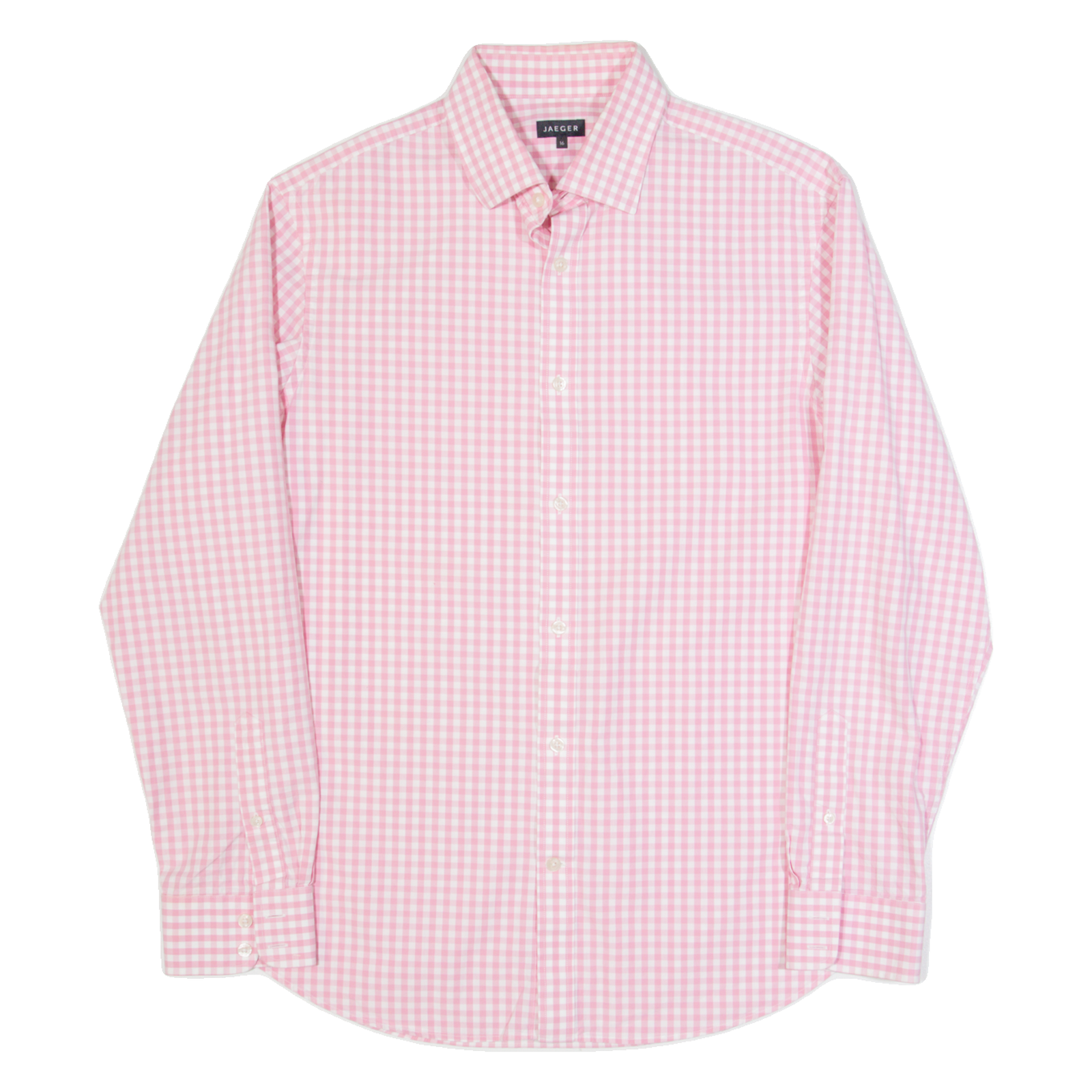 JAEGER Mens Shirt Pink Gingham Long Sleeve L Refurbished - N/A refurbished available on Cerqular
