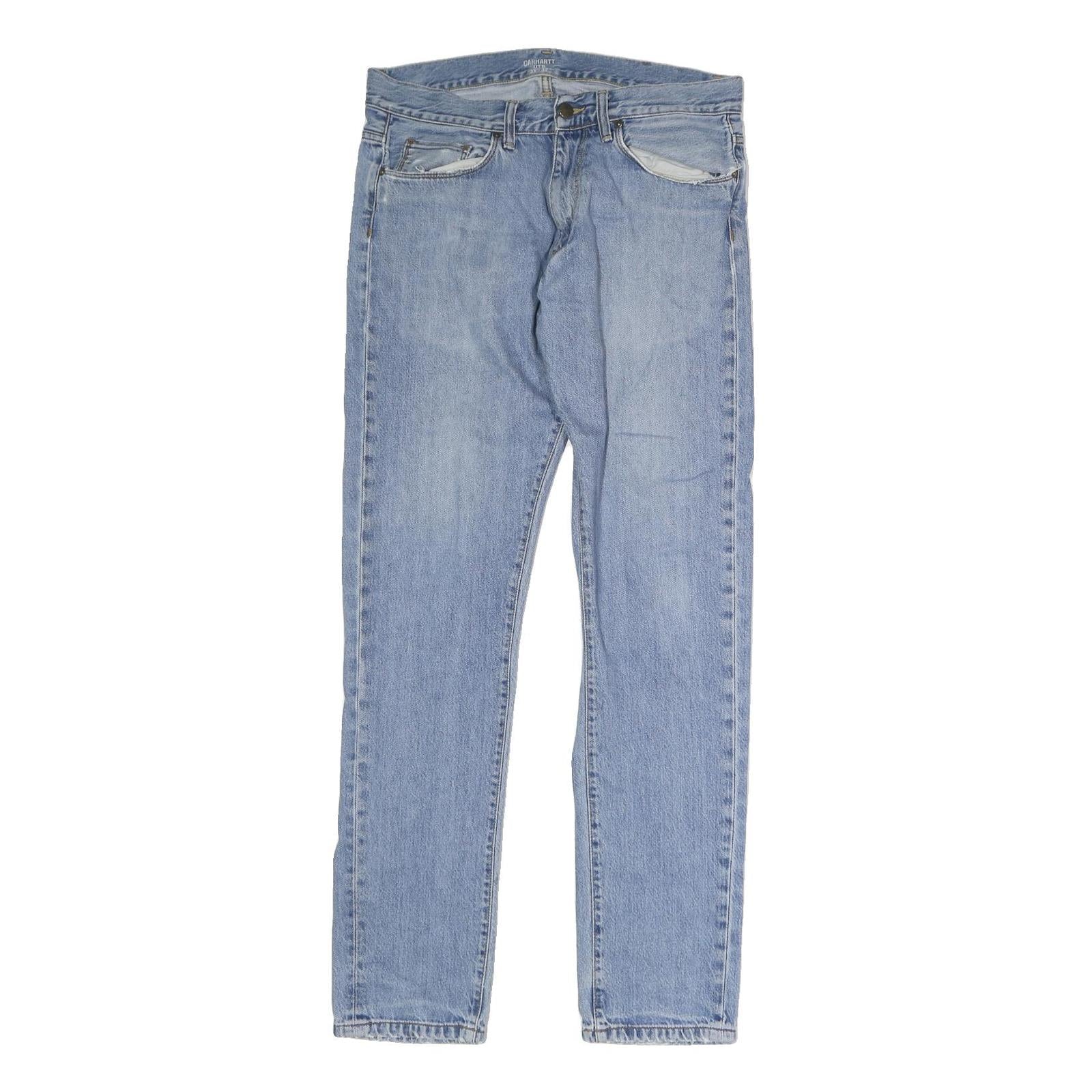 CARHARTT Mens Regular Fit Blue Denim Jeans W34 L32 Button Closure Classic Style Refurbished - N/A refurbished available on Cerqular
