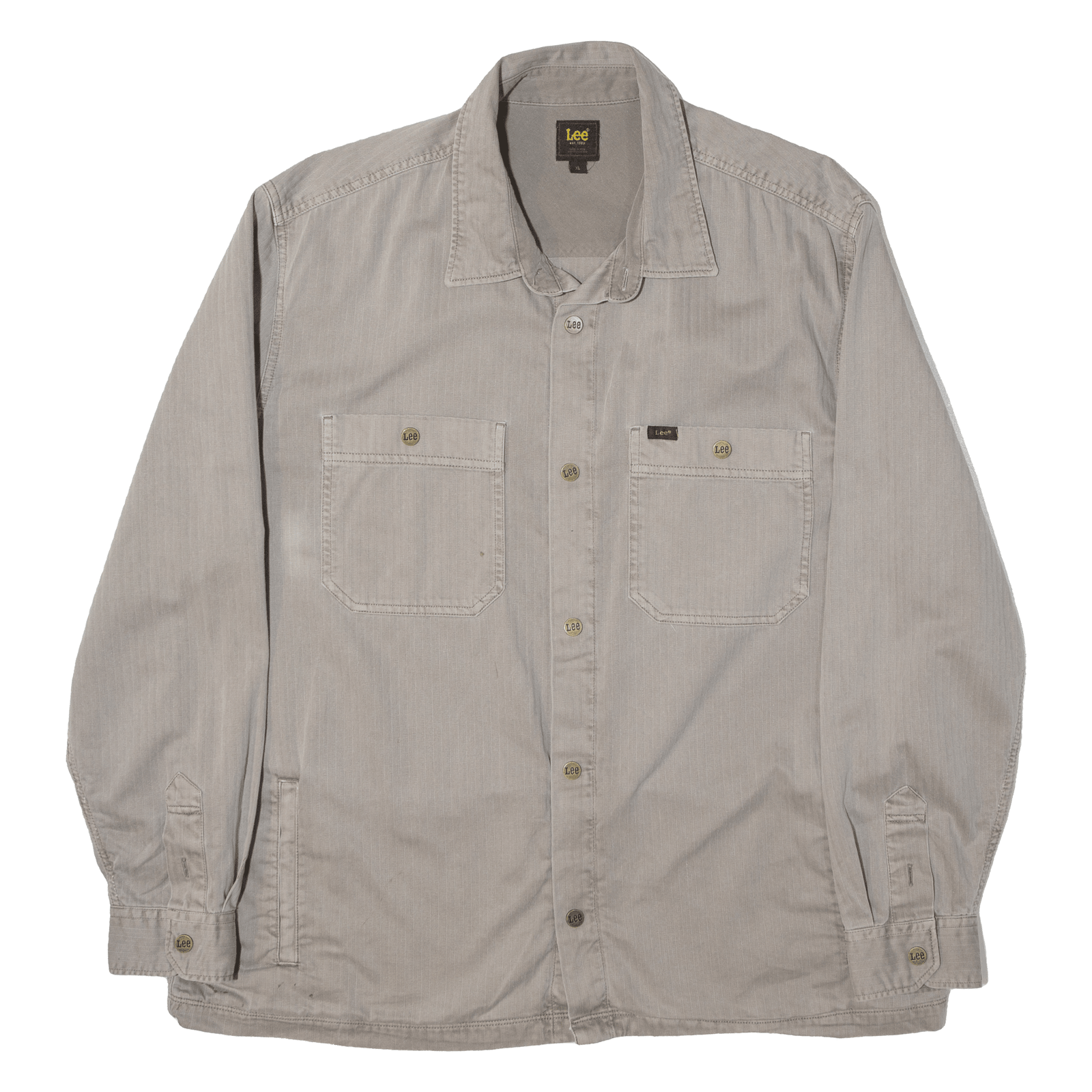 LEE Mens Plain Shirt Grey Long Sleeve XL Refurbished - N/A refurbished available on Cerqular