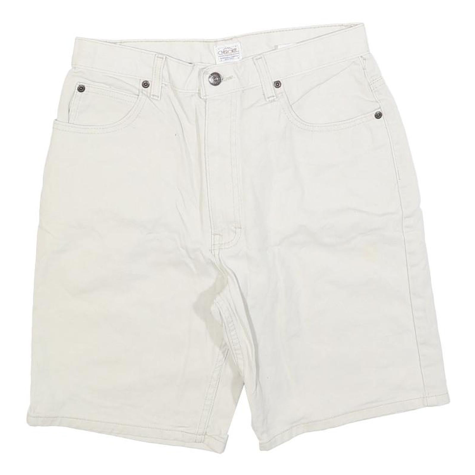 CHEROKEE Womens Shorts White Casual Plain S W28 Cotton Blend Comfortable Fit Refurbished - N/A refurbished available on Cerqular