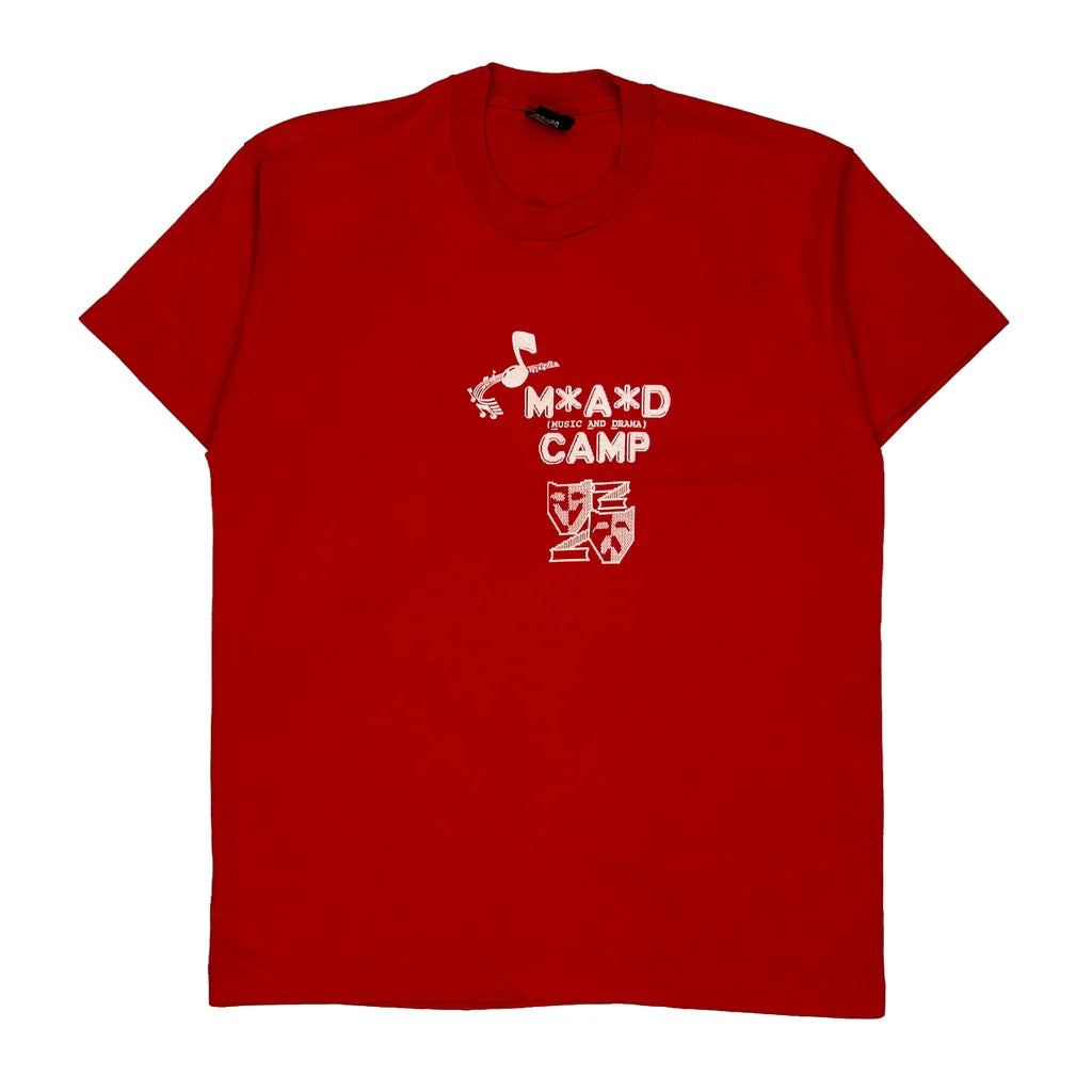 Made In USA Single Stitch Music And Drama Camp Screen Stars T-Shirt - XL Red Cotton Blend Refurbished - Thrifted (note: this is a term often used to describe second- refurbished available on Cerqular