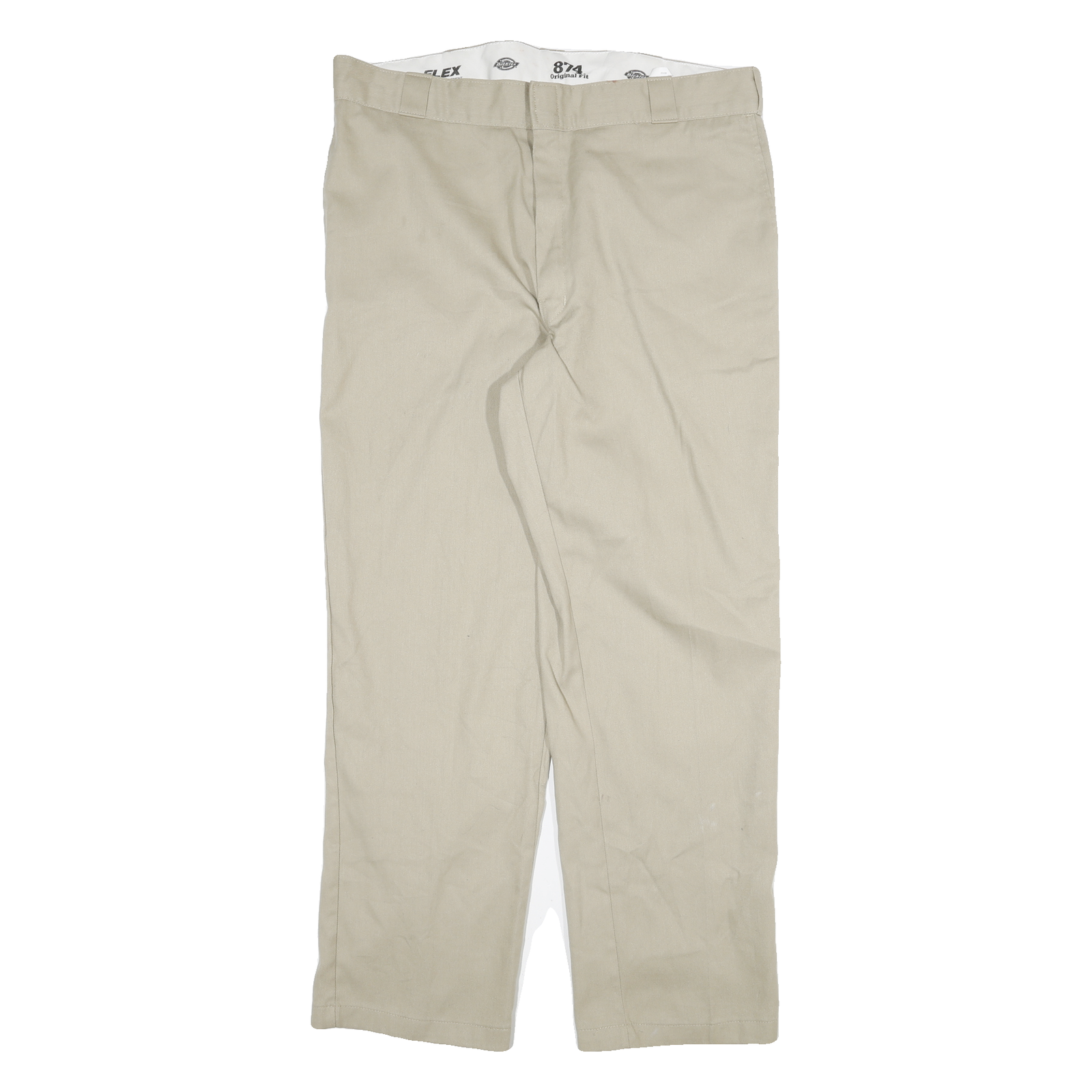 DICKIES Mens Cotton Blend Beige Regular Fit Straight Leg Trousers W40 L32 Refurbished - N/A refurbished available on Cerqular