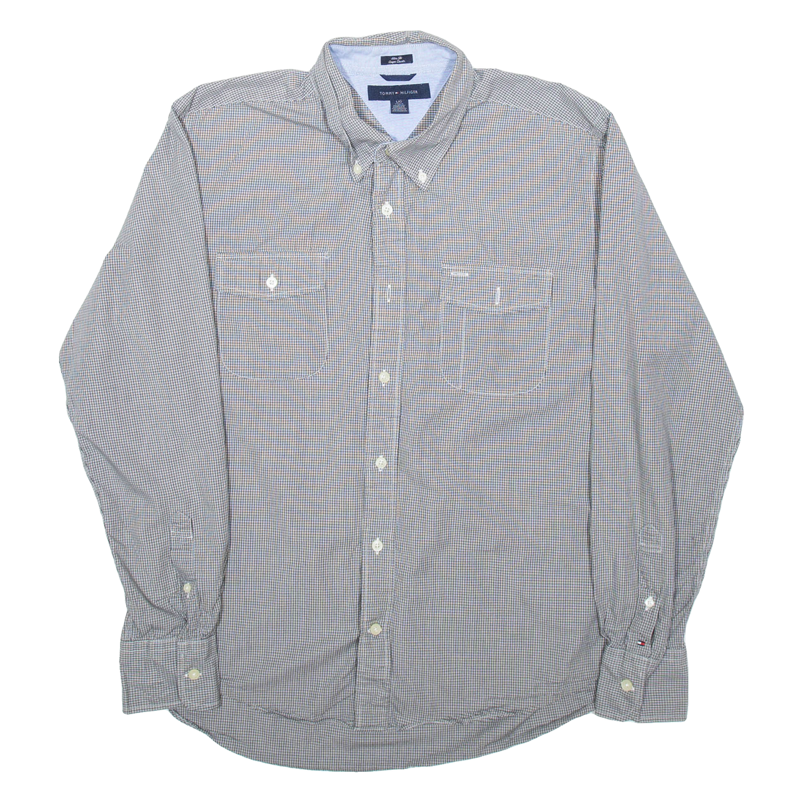 TOMMY HILFIGER Mens Shirt Black Check Long Sleeve L Refurbished - N/A refurbished available on Cerqular