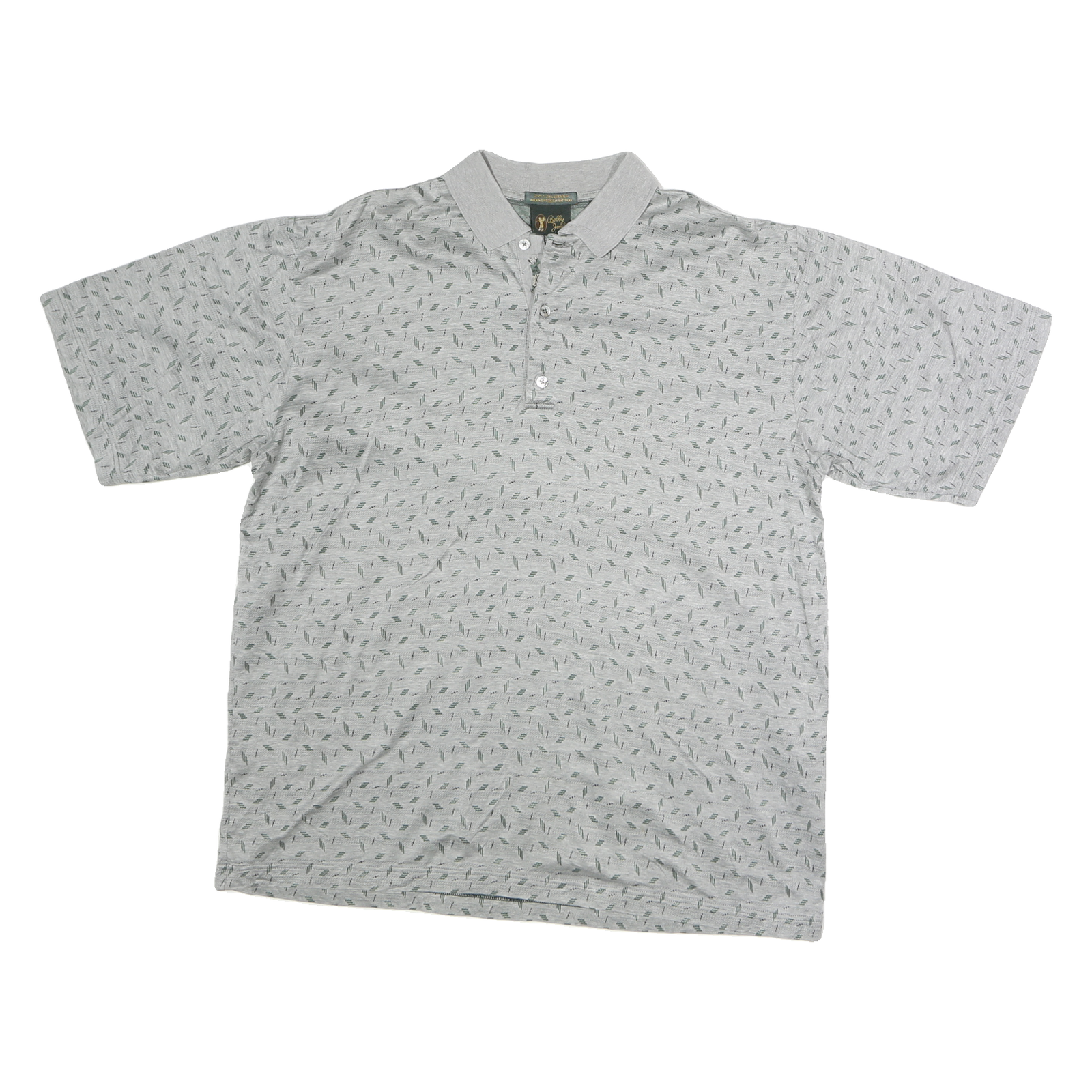 BOBBY JONES Mens Grey Cotton Short Sleeve Printed M Polo Shirt Casual Golf Refurbished - N/A refurbished available on Cerqular