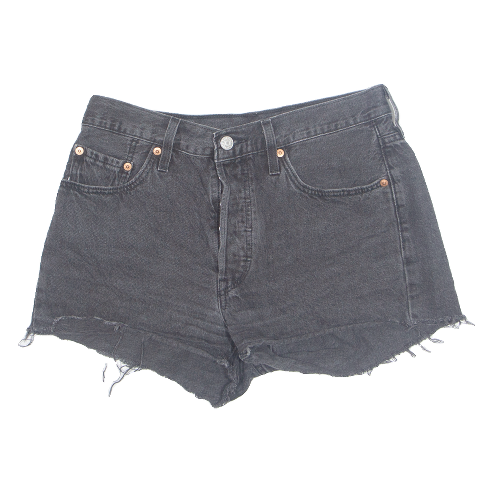 LEVI'S Cut Off 501 Womens Denim Shorts Black Relaxed S W28 Refurbished - N/A refurbished available on Cerqular