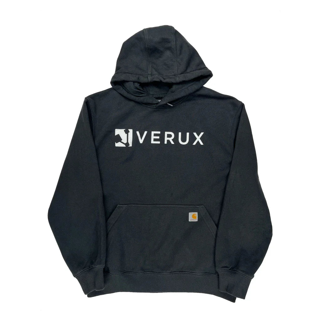 Rain Defender Carhartt Hoodie - Large Black Cotton Blend Refurbished - Thrifted (note: this is a term often used to describe second- refurbished available on Cerqular