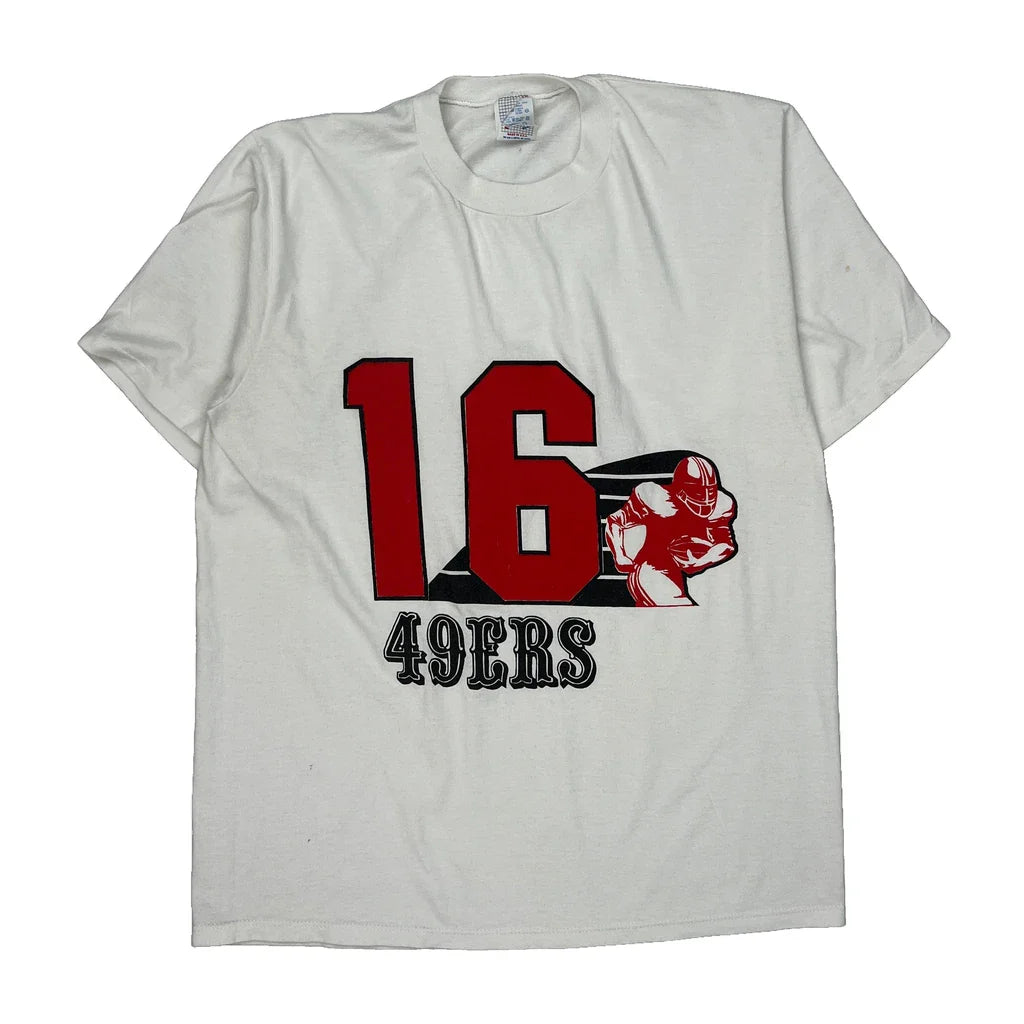 49Ers Anvil Football T-Shirt - XL Red Cotton Refurbished - Thrifted (note: this is a term often used to describe second- refurbished available on Cerqular