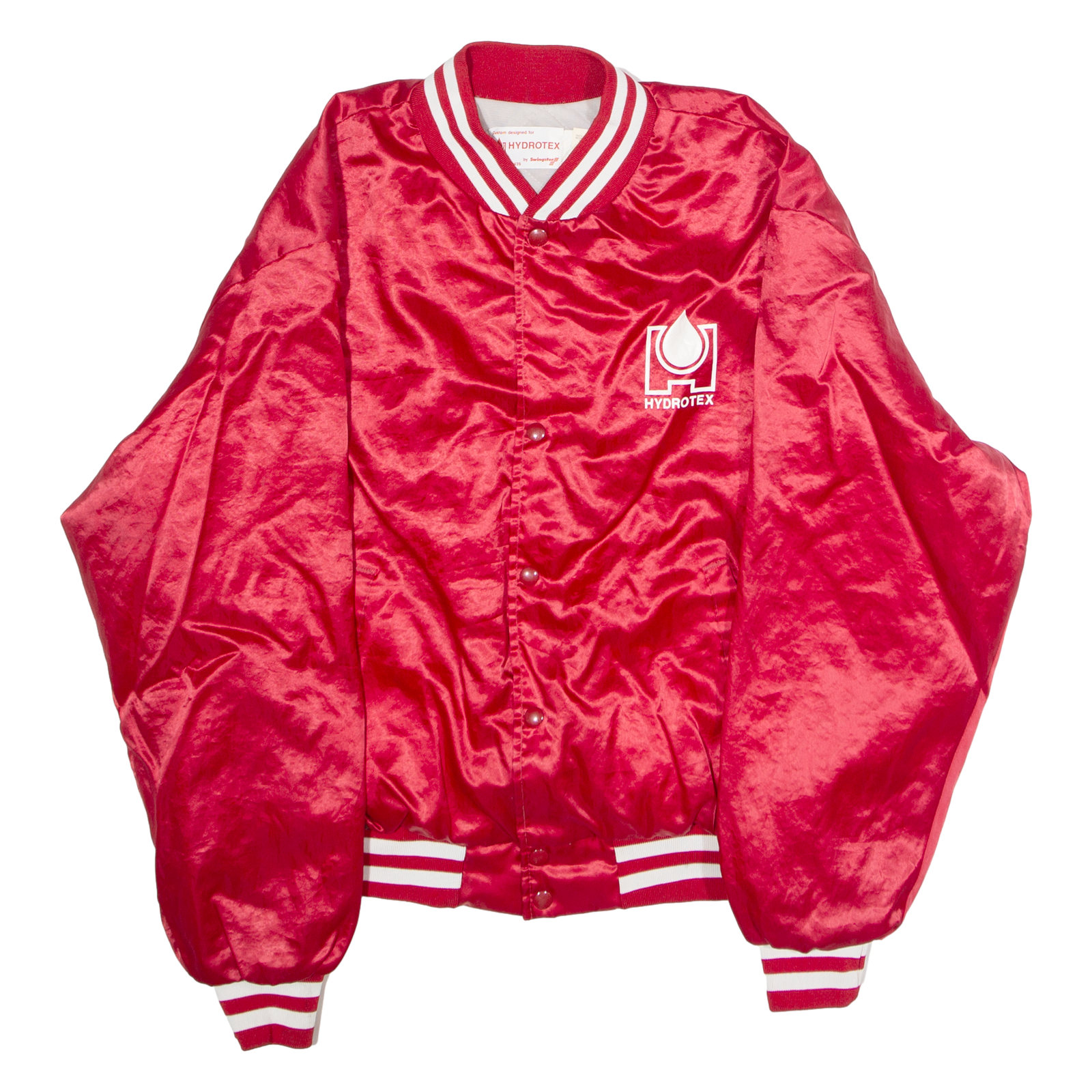 SWINGSTER Hydrotex Mens Varsity Jacket Red Satin Nylon 90s USA XL Refurbished - N/A refurbished available on Cerqular