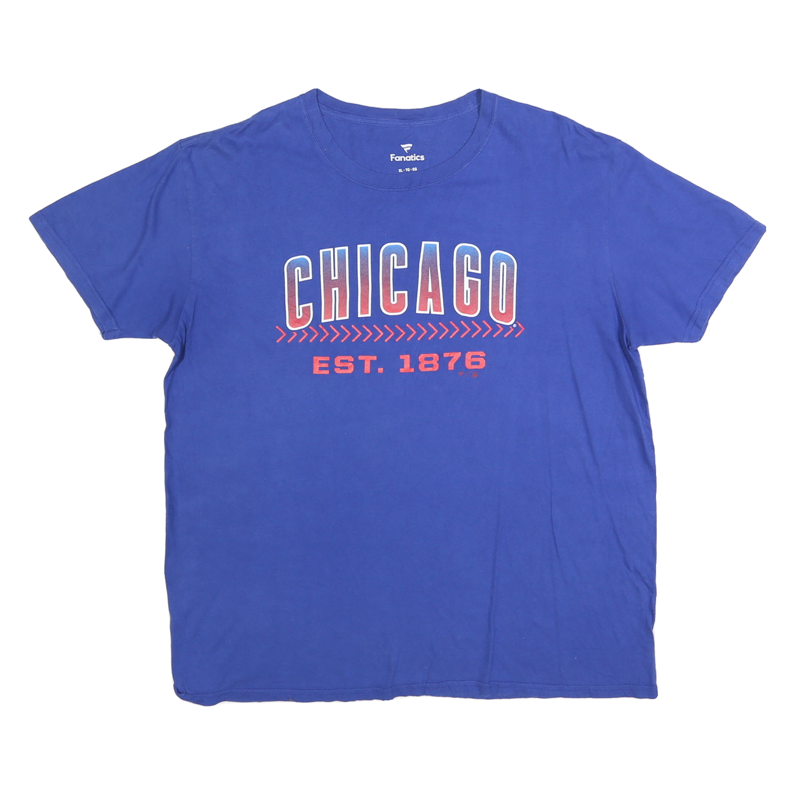 FANATICS Mens Blue Chicago Graphic T-Shirt XL Short Sleeve Crew Neck Cotton Refurbished - N/A refurbished available on Cerqular