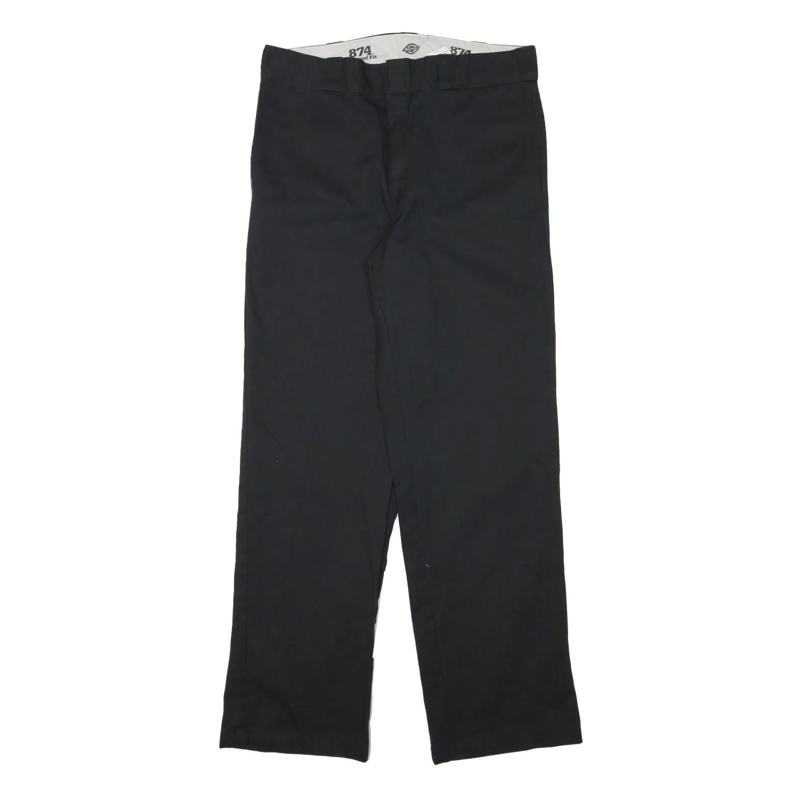 DICKIES Mens Cotton Blend Black Regular Fit Straight Leg Trousers W32 L30 Refurbished - N/A refurbished available on Cerqular
