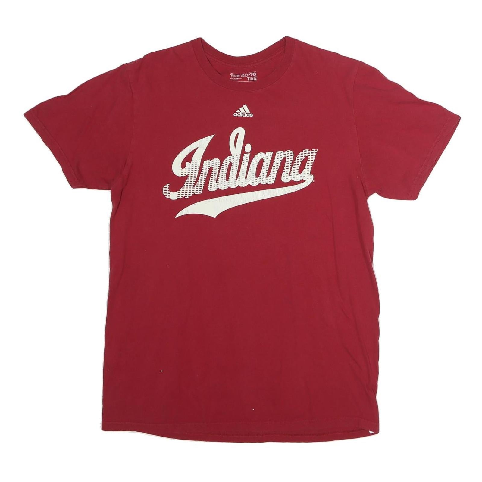 ADIDAS Mens Red Indiana Graphic T-Shirt L Short Sleeve Crew Neck Cotton Casual Refurbished - N/A refurbished available on Cerqular