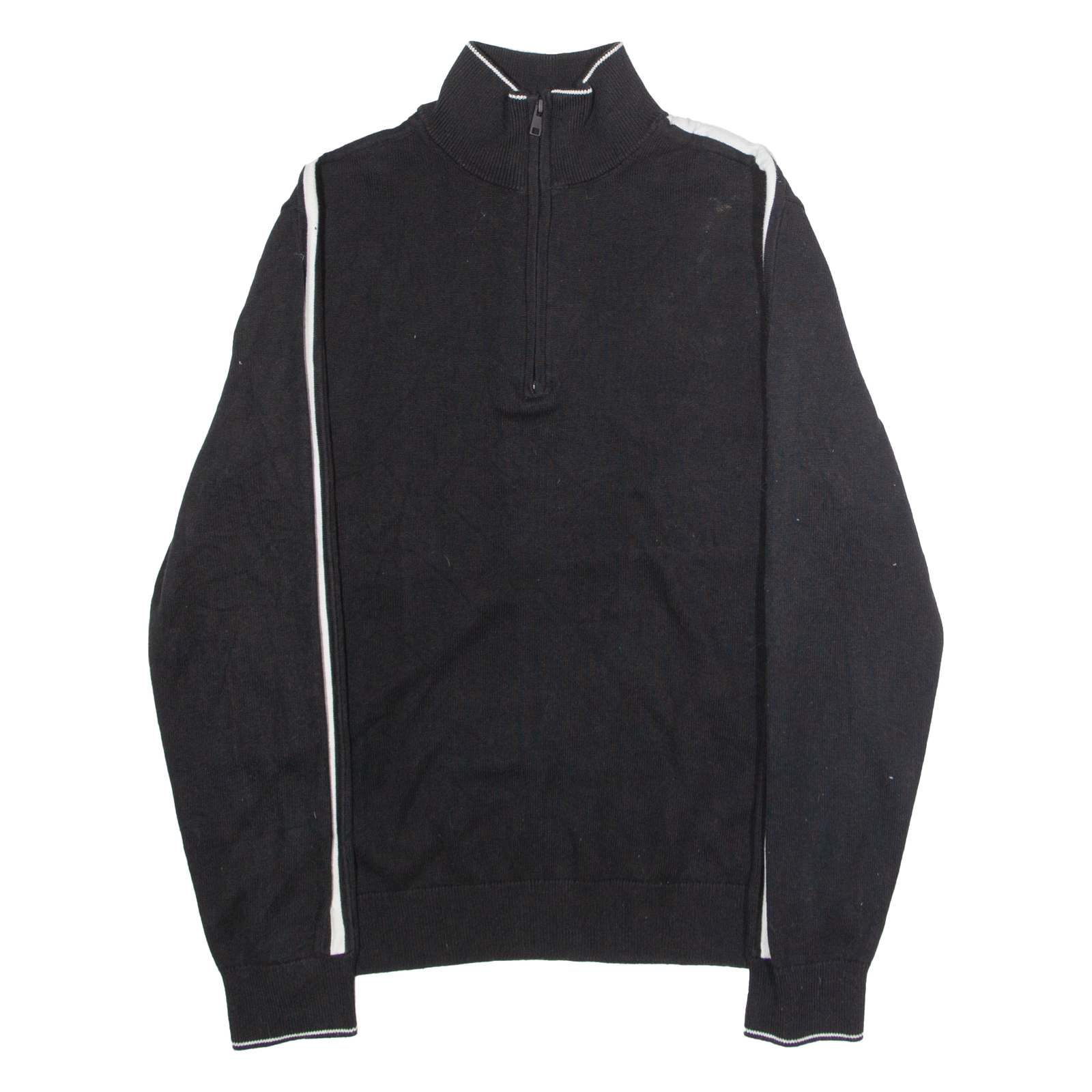 CALVIN KLEIN Mens Jumper Black 1/4 Zip Tight Knit L Refurbished - N/A refurbished available on Cerqular