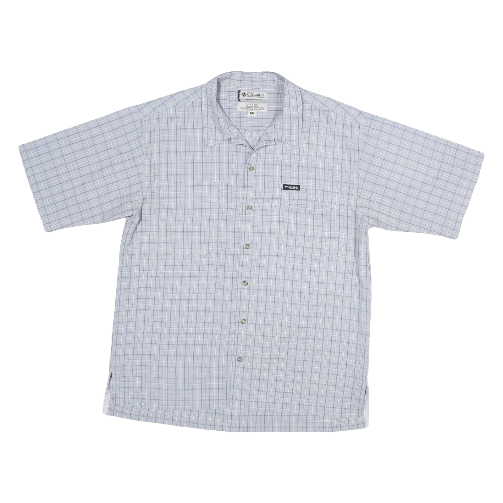 COLUMBIA Mens Blue & White Checked Short Sleeve Shirt M Casual Outdoor Refurbished - N/A refurbished available on Cerqular