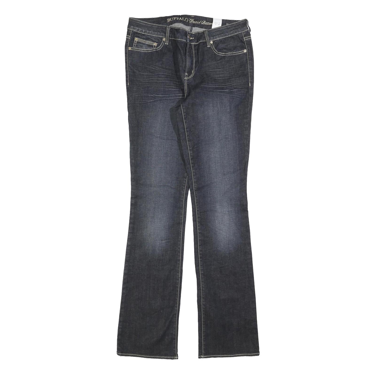 BUFFALO Womens Jeans Blue Slim Straight Denim Medium W30 L34 Stylish Stitching Refurbished - N/A refurbished available on Cerqular