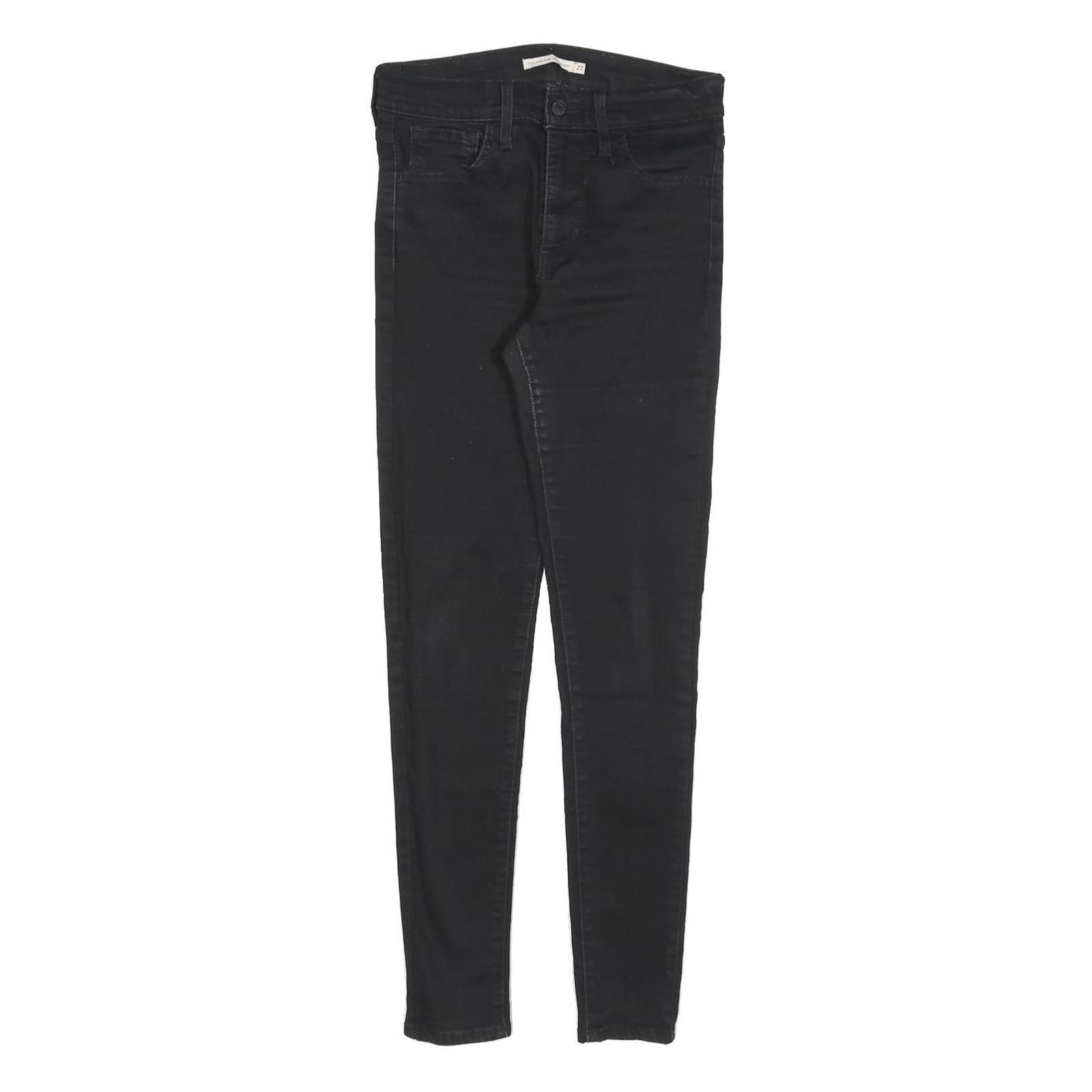 LEVI'S 720 Womens Jeans Black Slim Skinny Denim Raw W27 L30 Zip Cotton Blend Refurbished - N/A refurbished available on Cerqular