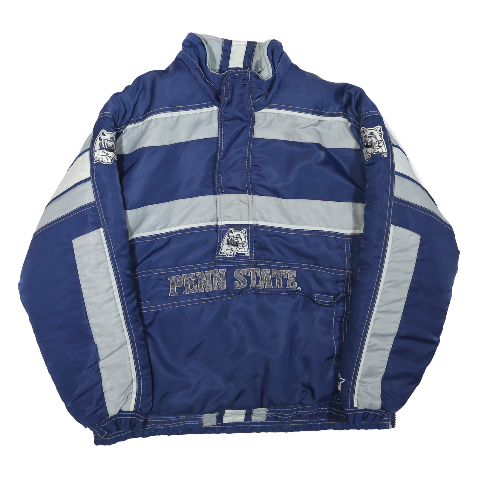STARTER Mens Blue & Grey Penn State Zip Jacket M Polyester Blend Athletic Refurbished - N/A refurbished available on Cerqular
