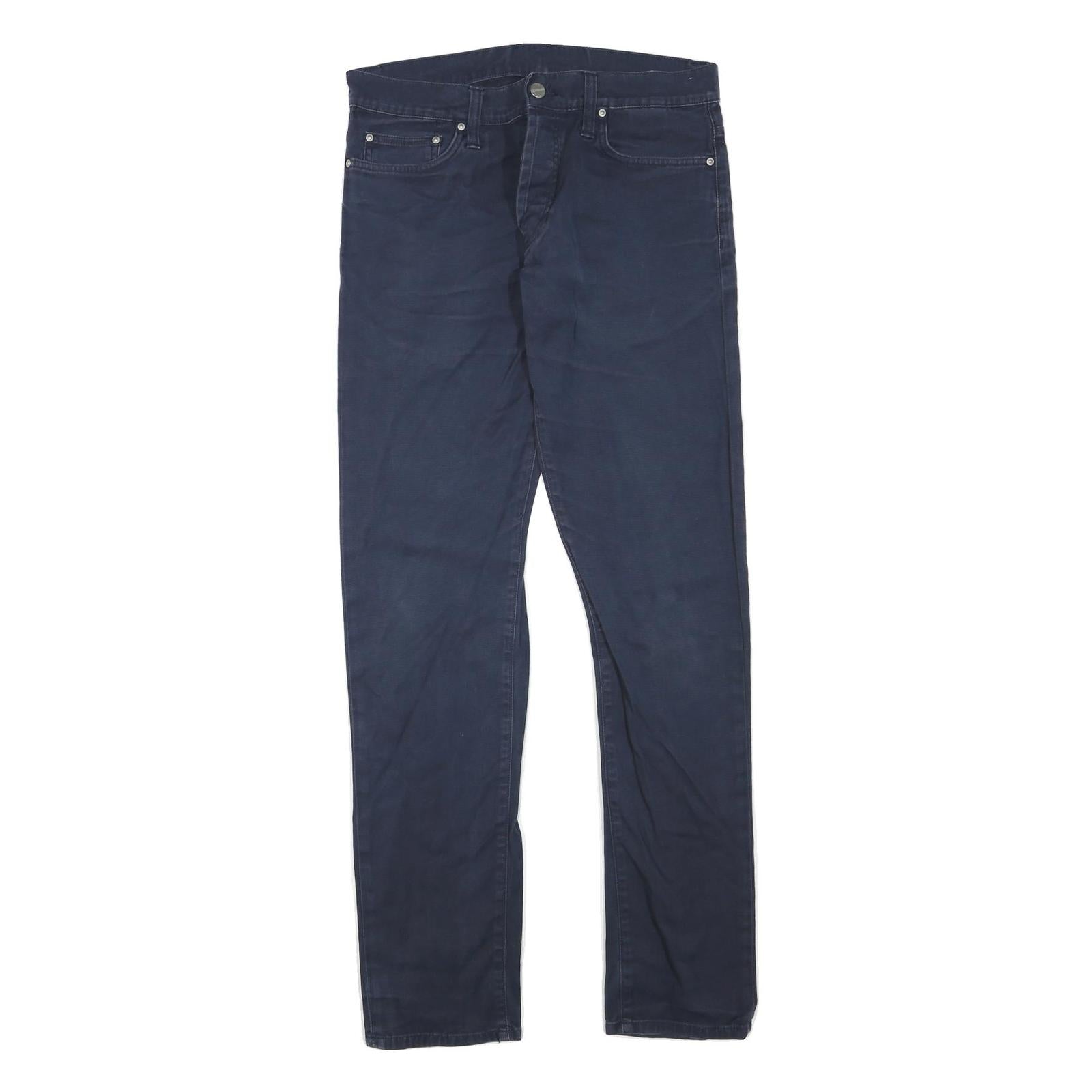 CARHARTT Womens Jeans Navy Blue Regular Straight Denim Woven W32 L34 Zip Cotton Refurbished - N/A refurbished available on Cerqular