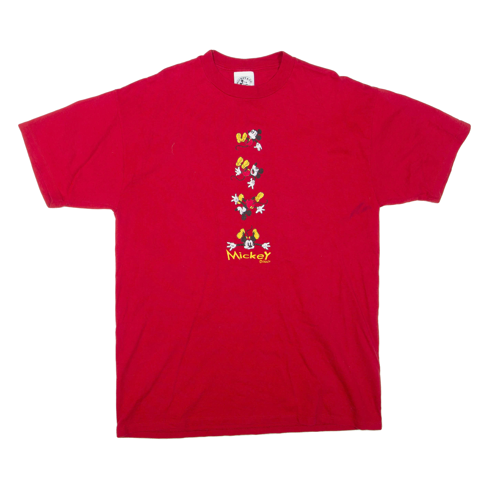 MICKEY & CO Mickey Mouse Mens T-Shirt Red Crew Neck L Refurbished - N/A refurbished available on Cerqular