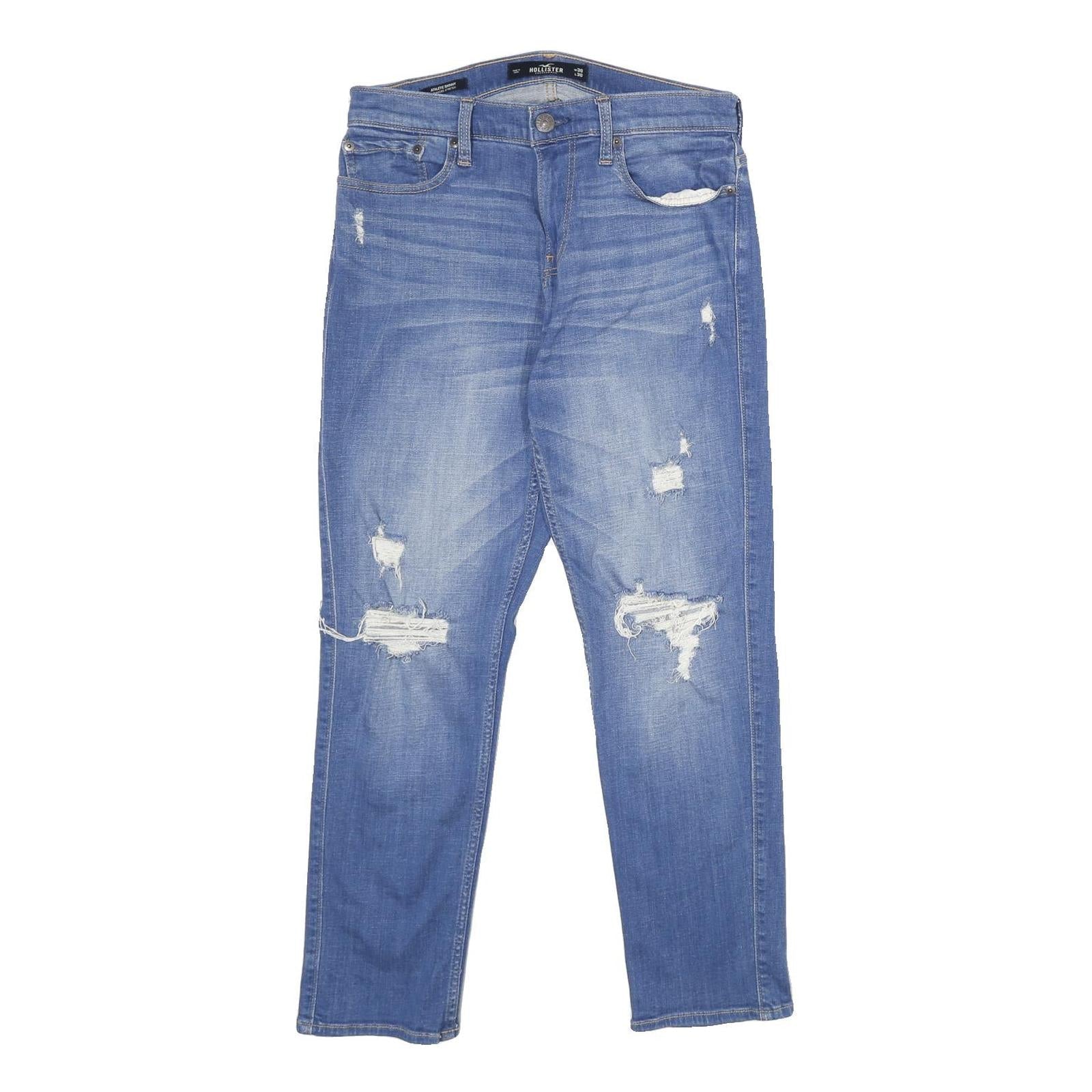 HOLLISTER Mens Blue Slim Skinny Denim Light W30 L30 Distressed Cotton Blend Refurbished - N/A refurbished available on Cerqular