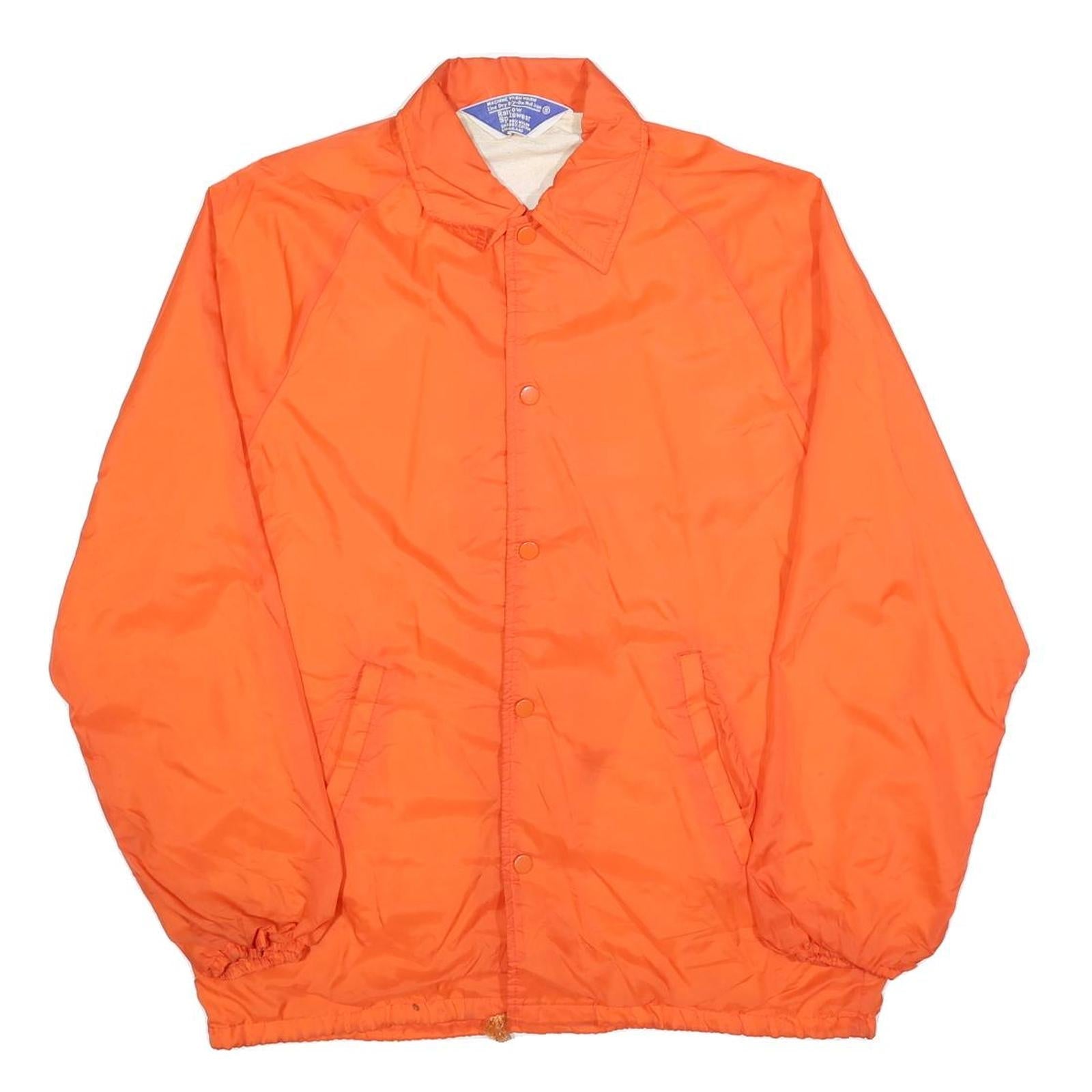 RAINBOW SPORTSWEAR Mens Orange Jacket S Polyester Button Plain Lightweight Refurbished - N/A refurbished available on Cerqular