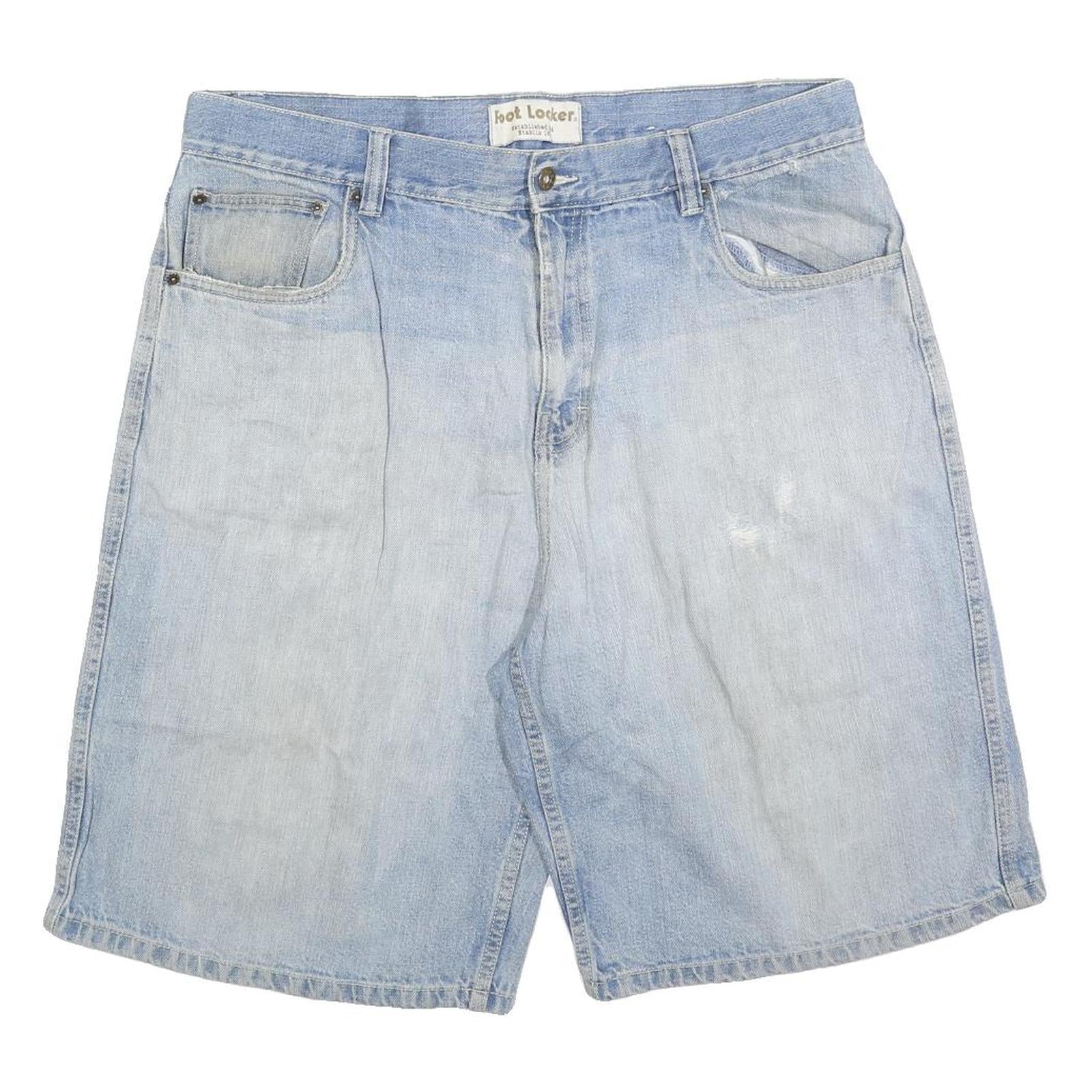 FOOT LOCKER Mens Denim Blue Shorts XL W38 Casual Cotton Blend Light Wash Refurbished - N/A refurbished available on Cerqular