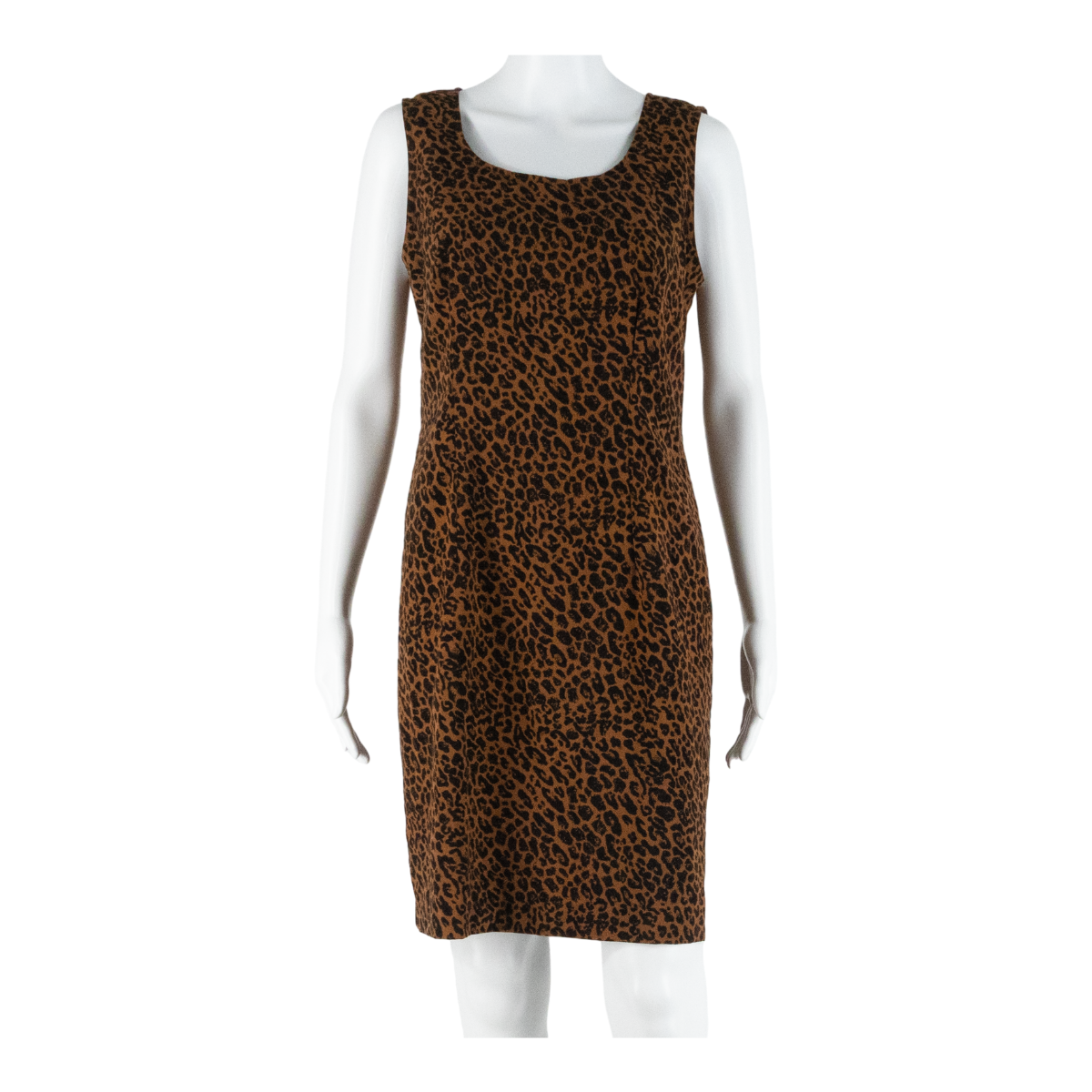 KATHIE LEE Womens Day Dress Brown Animal Print Sleeveless Knee Length M Refurbished - N/A refurbished available on Cerqular