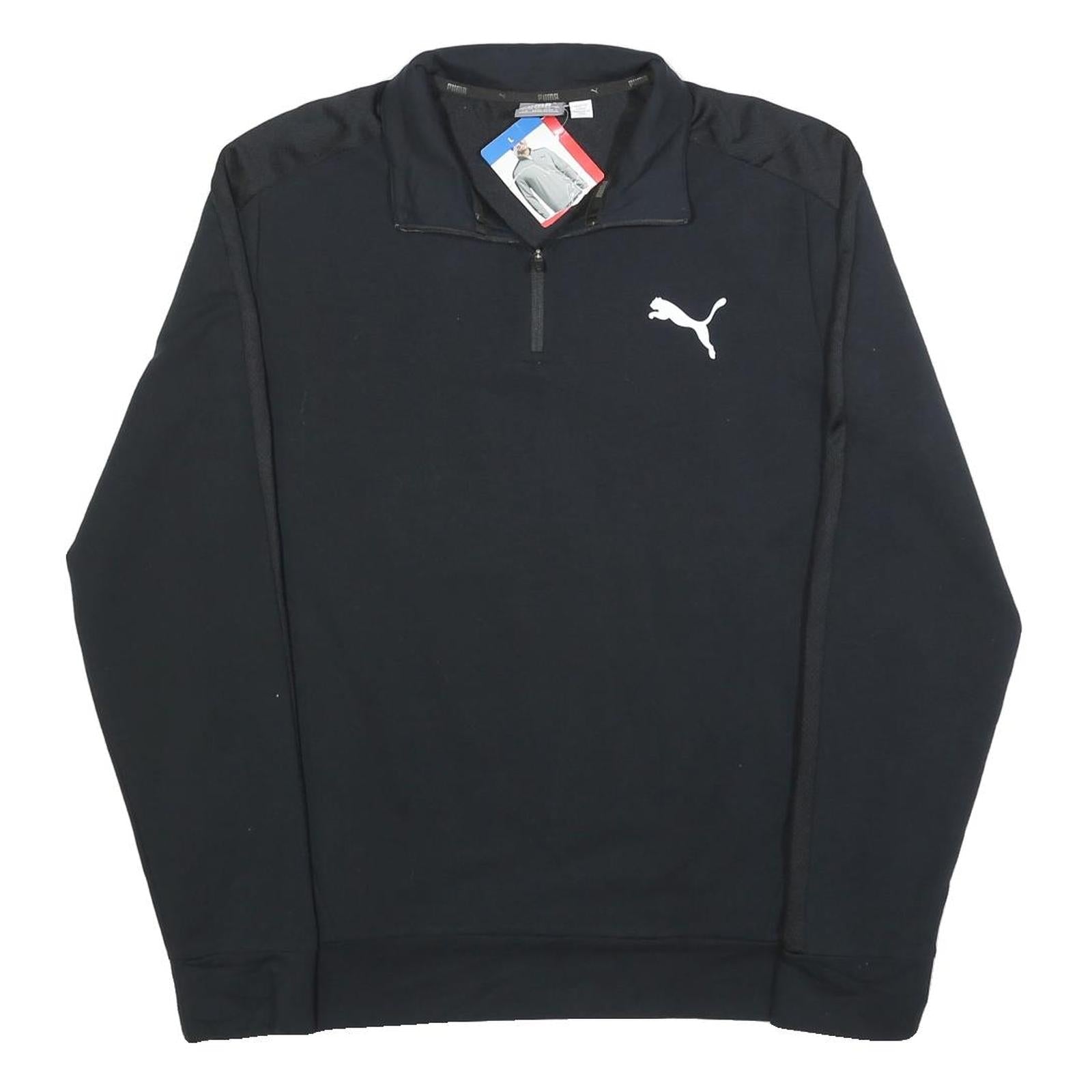 Buy PUMA Mens Black Cotton Blend Pullover Sweatshirt L Half Zip Sportswear Refurbished - $35.09 PUMA Mens Black Cotton Blend Pullover Sweatshirt L Half Zip Sportswear Refurbished - N/A refurbished available on Cerqular
