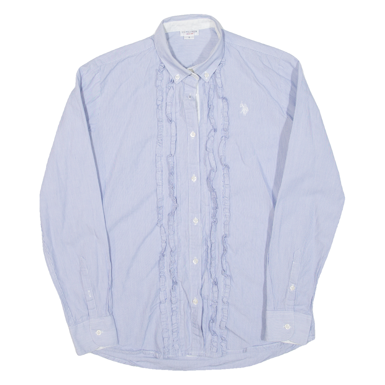 U.S. POLO ASSN Womens Shirt Blue Striped Long Sleeve S Refurbished - N/A refurbished available on Cerqular