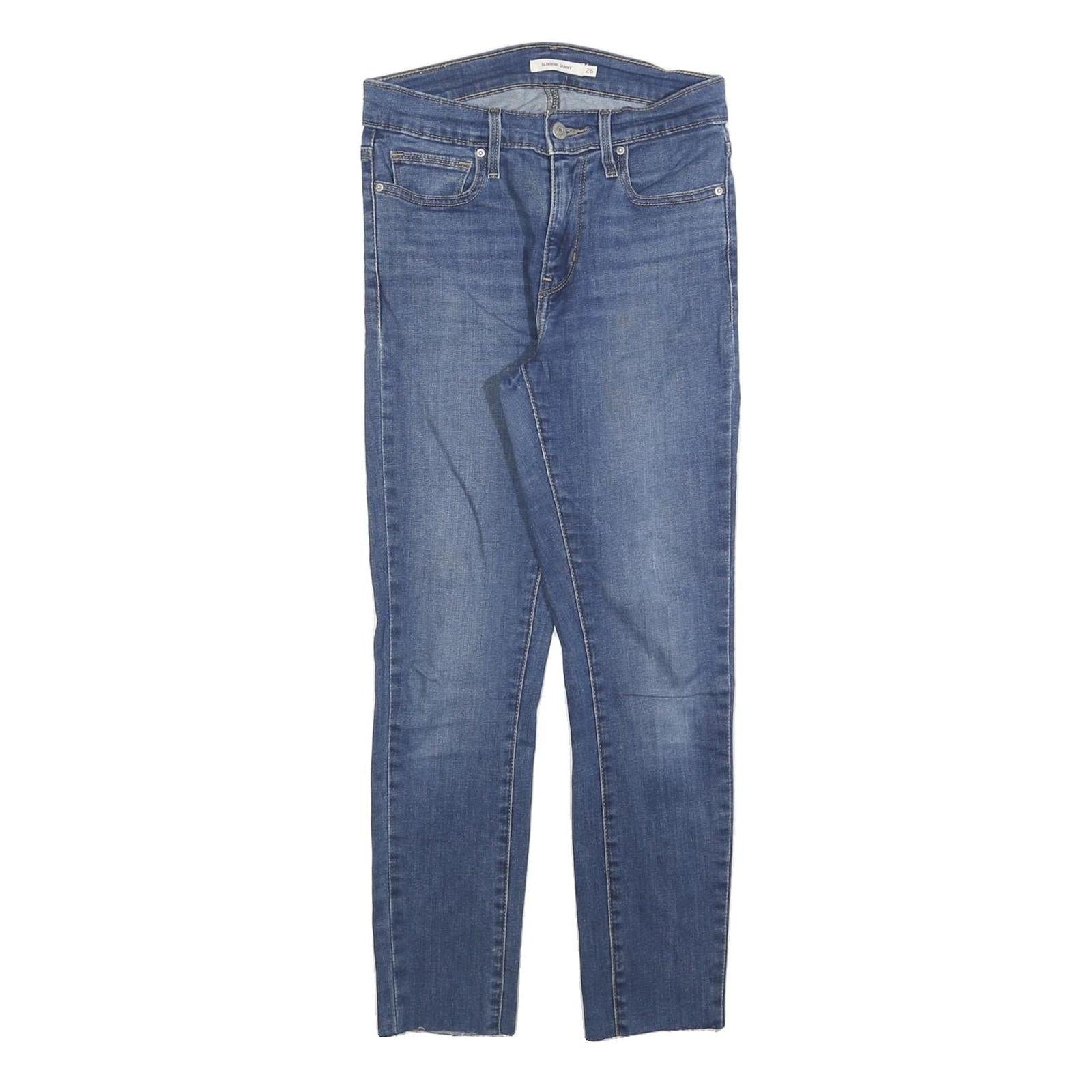 LEVI'S Womens Slim Blue Denim Slim Jeans W26 L26 Classic Cotton Blend Refurbished - N/A refurbished available on Cerqular
