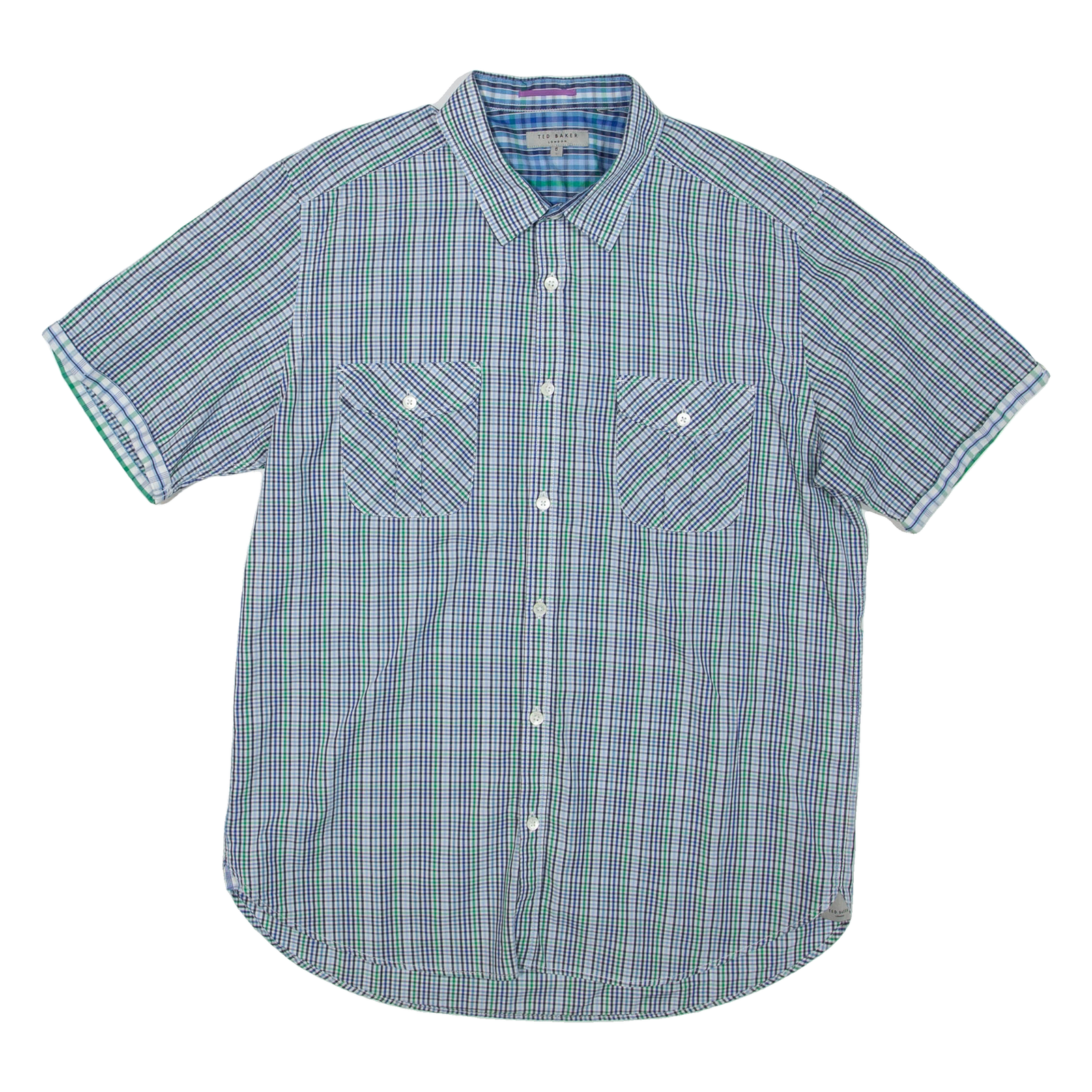 TED BAKER Mens Shirt Blue Check L Refurbished - N/A refurbished available on Cerqular