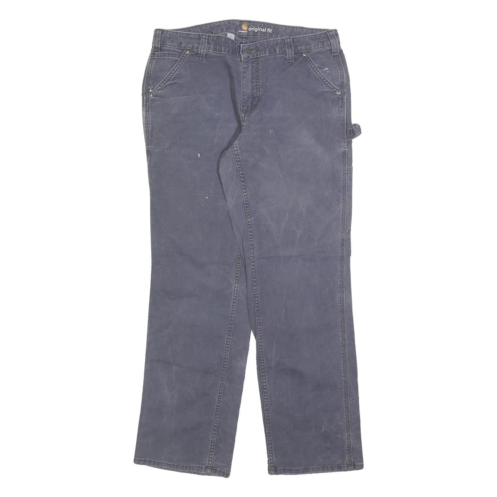 CARHARTT Womens Regular Fit Blue Cotton Blend Trousers W32 L30 Workwear Zip Refurbished - N/A refurbished available on Cerqular