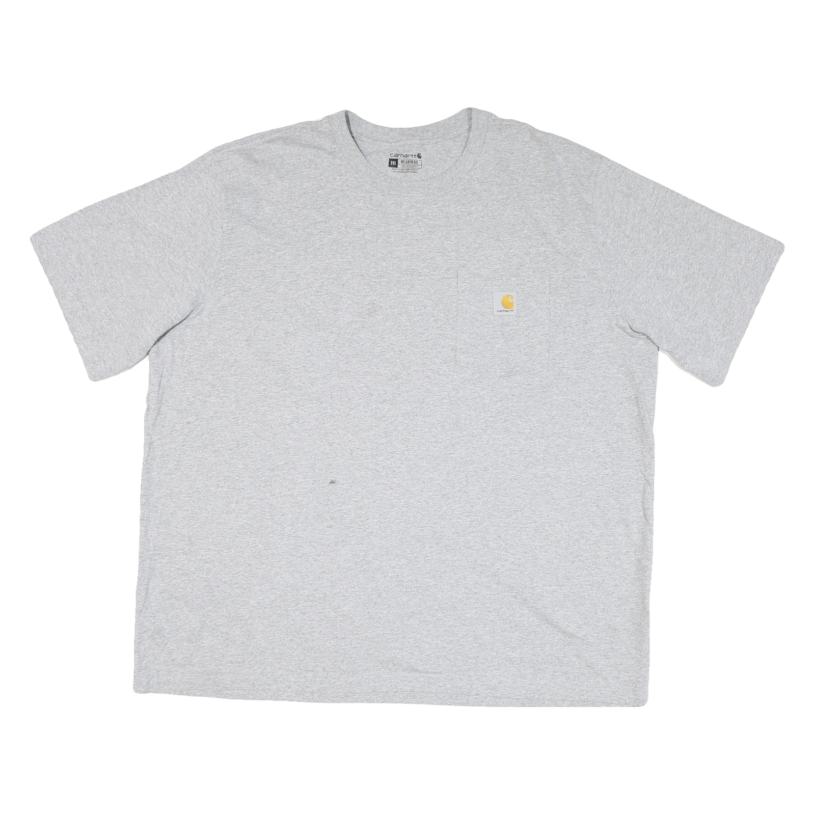 CARHARTT Mens Grey & Yellow Workwear Pocket T-Shirt 2XL Short Sleeve Crew Neck Refurbished - N/A refurbished available on Cerqular