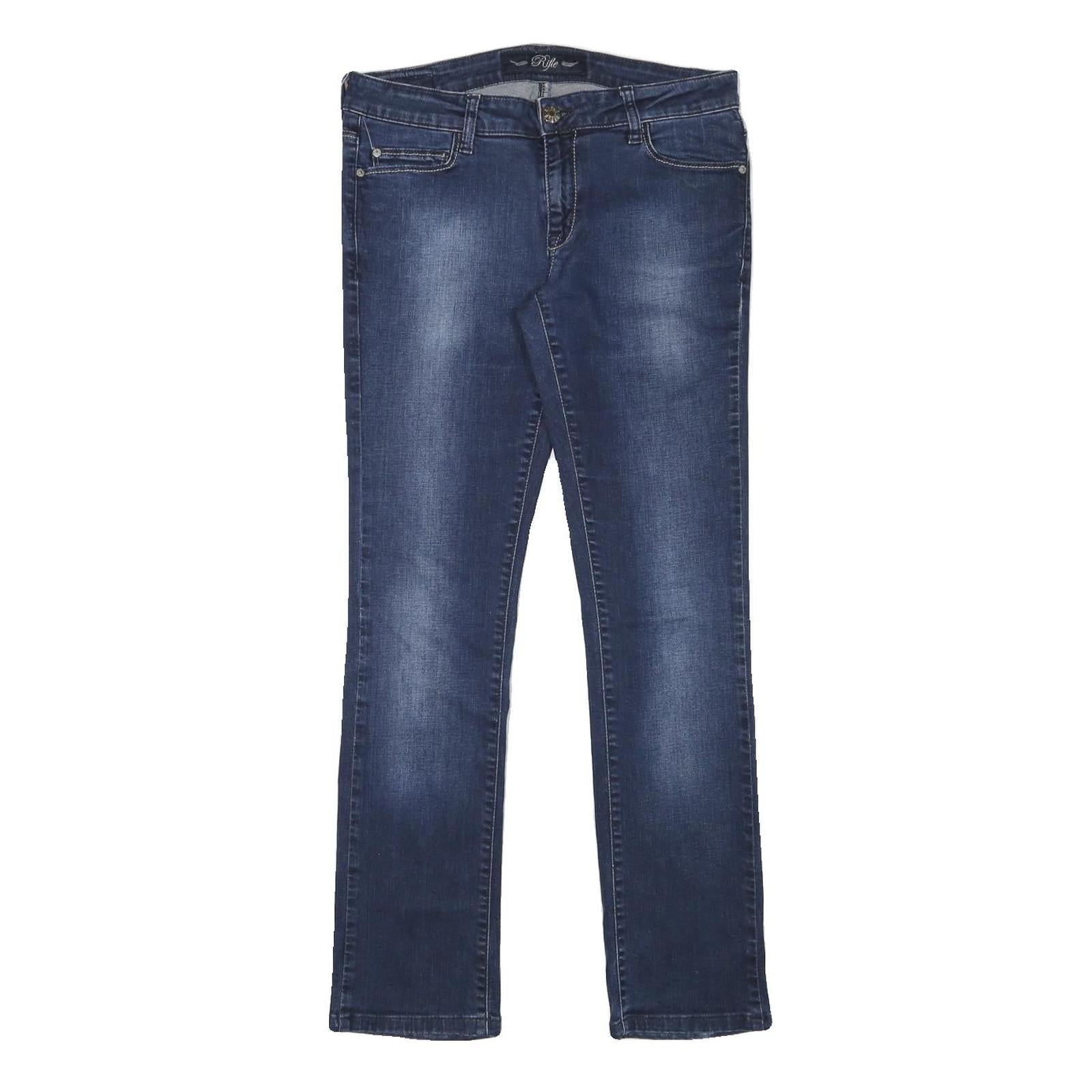 RIFLE Womens Slim Blue Denim Cotton Blend Jeans W30 L29 Classic Zip Waist Refurbished - N/A refurbished available on Cerqular
