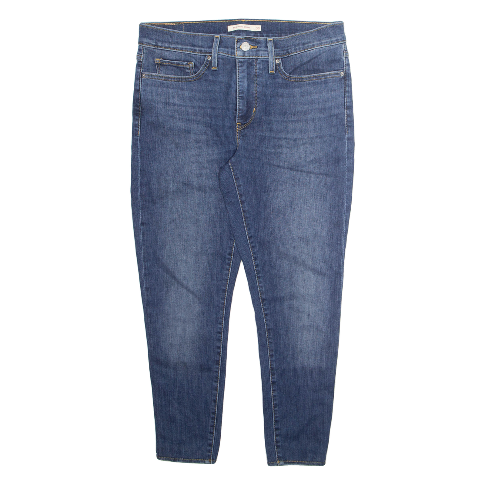 LEVI'S Womens Jeans Blue Regular Skinny Stone Wash W30 L25 Refurbished - N/A refurbished available on Cerqular
