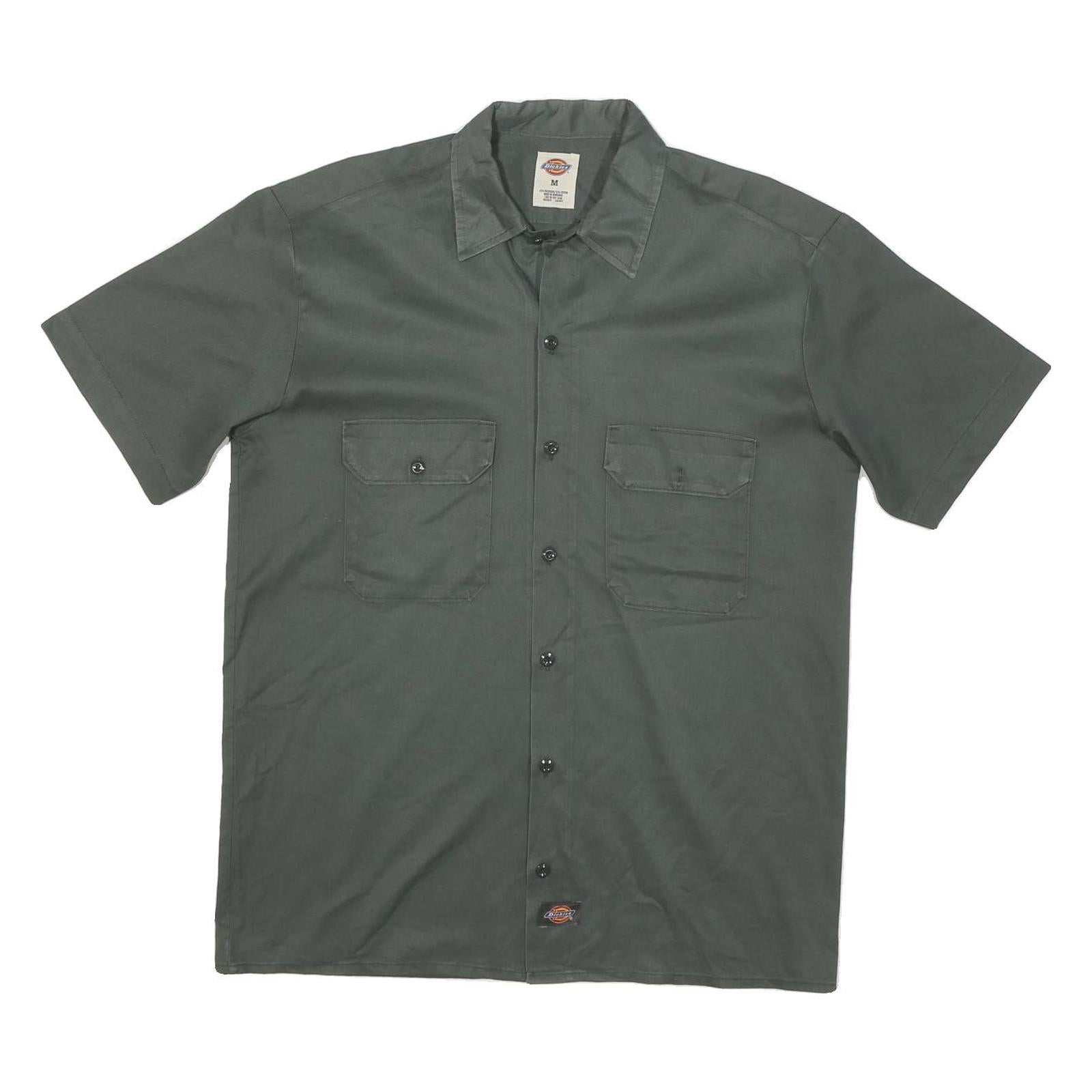 DICKIES Mens Grey Plain Shirt Cotton Blend M Workwear Casual Utility Refurbished - N/A refurbished available on Cerqular