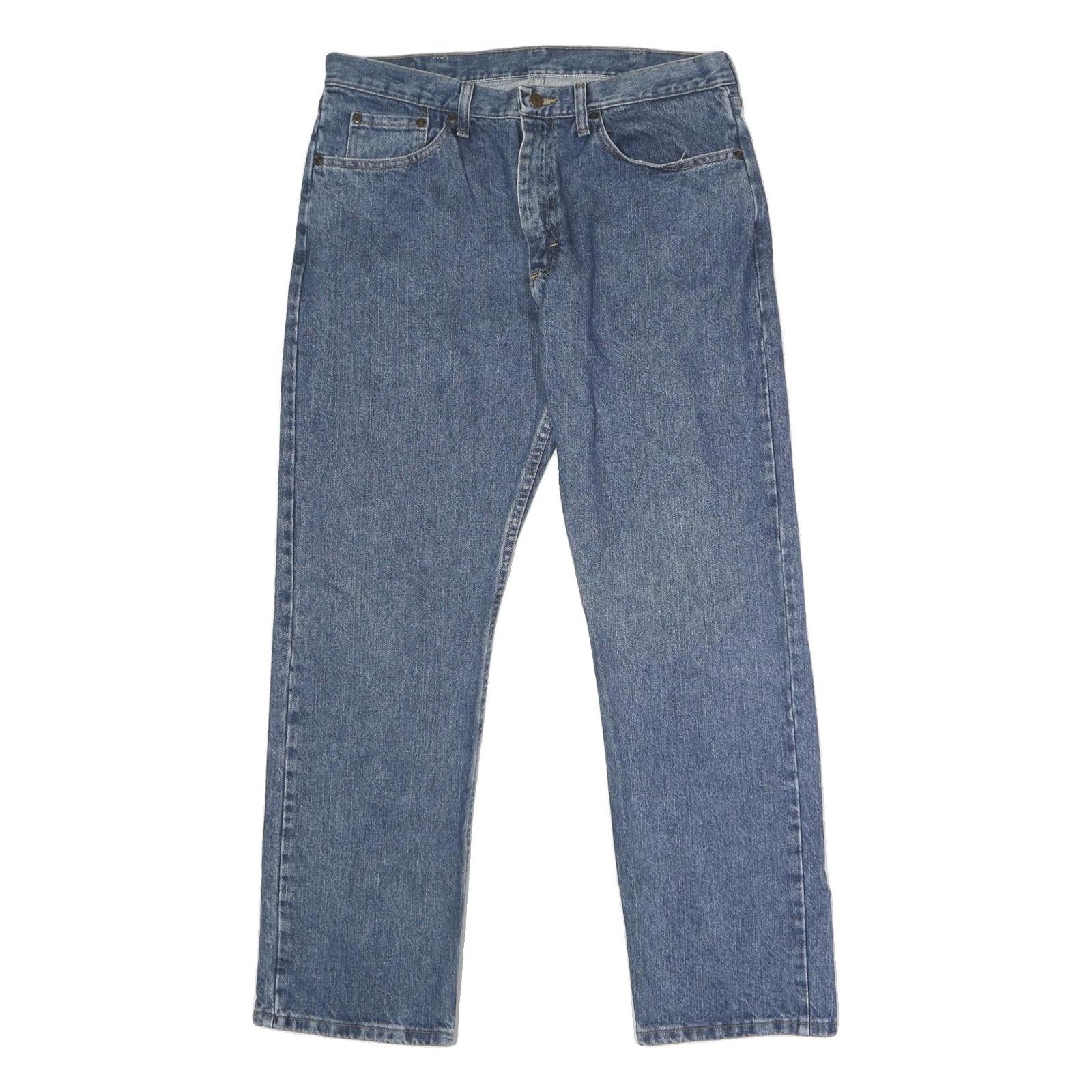 WRANGLER Mens Jeans Blue Regular Straight Denim Medium W35 L30 Classic Comfort Refurbished - N/A refurbished available on Cerqular
