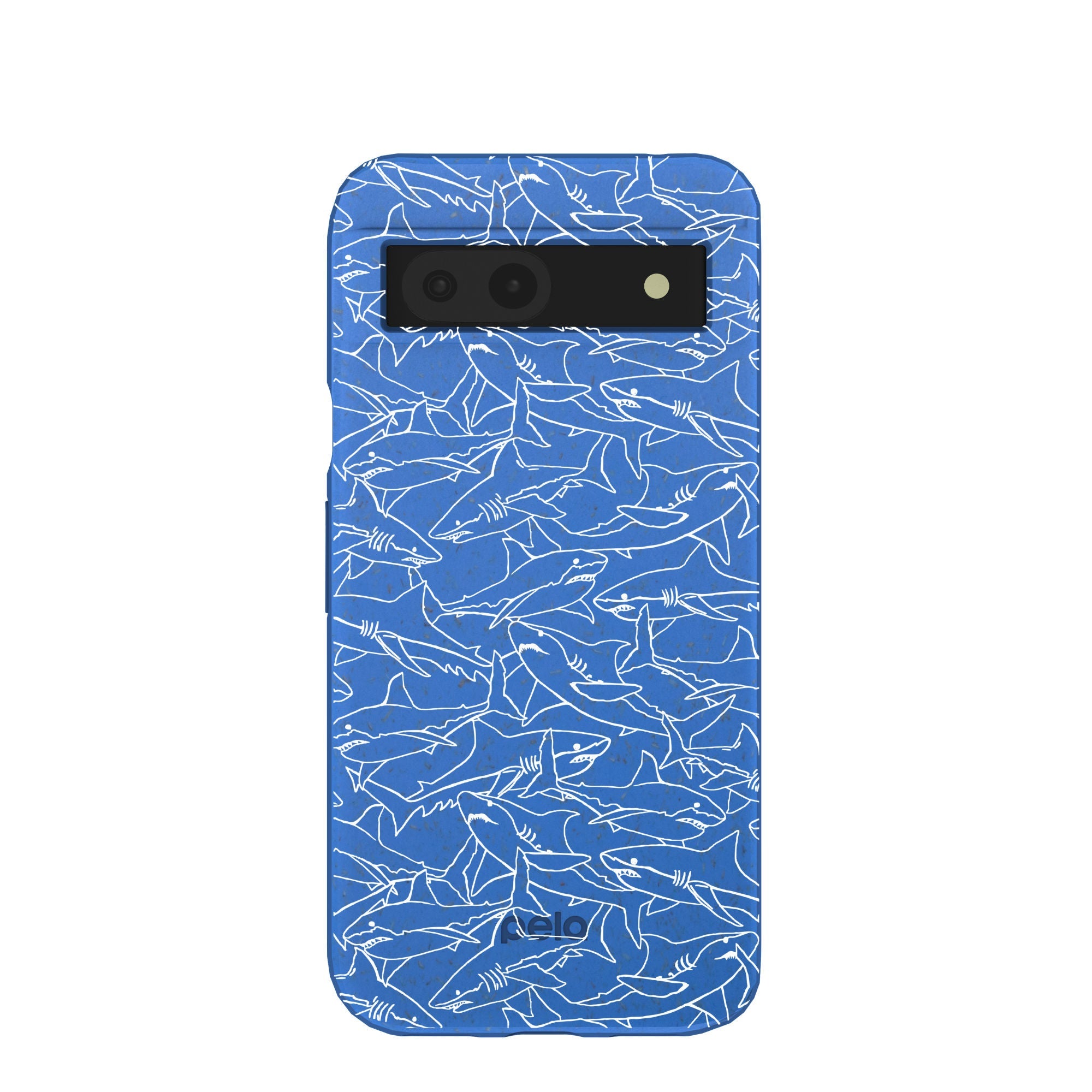 Electric Blue Shark Frenzy Google Pixel 8a Case Refurbished - Pela Case refurbished available on Cerqular