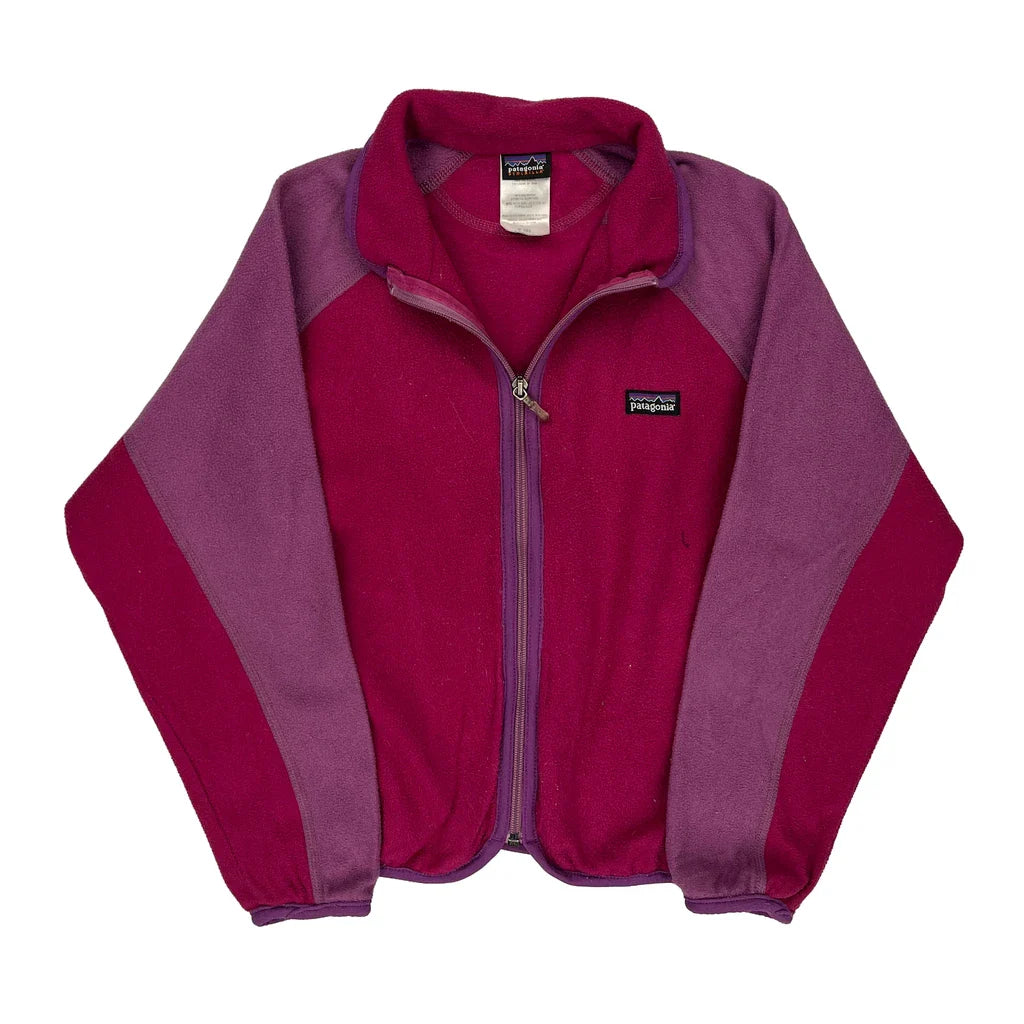 Age 8 Patagonia Fleece Jacket - Small Pink Polyester Refurbished - Thrifted (note: this is a term often used to describe second- refurbished available on Cerqular
