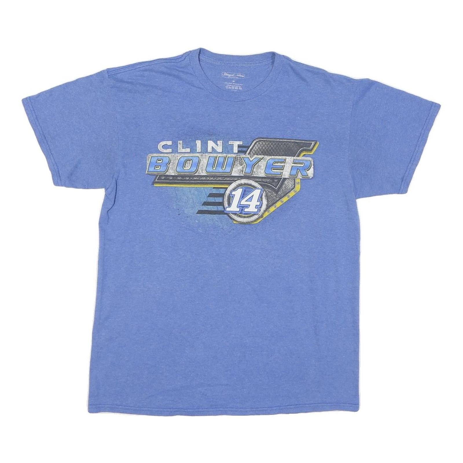 STEWART HASS Mens Blue Clint Bowyer Graphic T-Shirt M Short Sleeve Crew Neck Refurbished - N/A refurbished available on Cerqular