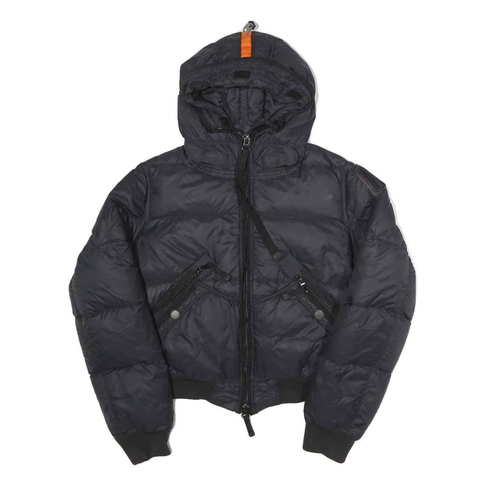 PARAJUMPERS Womens Black & Orange Casual Jacket L Polyamide Puffer Hooded Zip Refurbished - N/A refurbished available on Cerqular