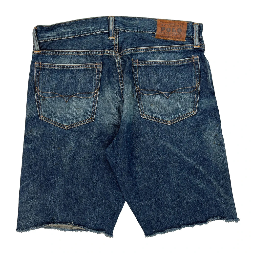 Polo By Ralph Lauren Denim Shorts - 34W 11L Blue Cotton Refurbished - Thrifted (note: this is a term often used to describe second- refurbished available on Cerqular