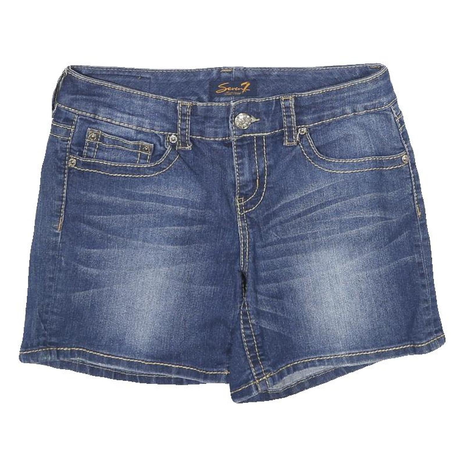 7 FOR ALL MANKIND Womens Denim Blue Shorts UK 12 W32 Casual Cotton Blend Refurbished - N/A refurbished available on Cerqular