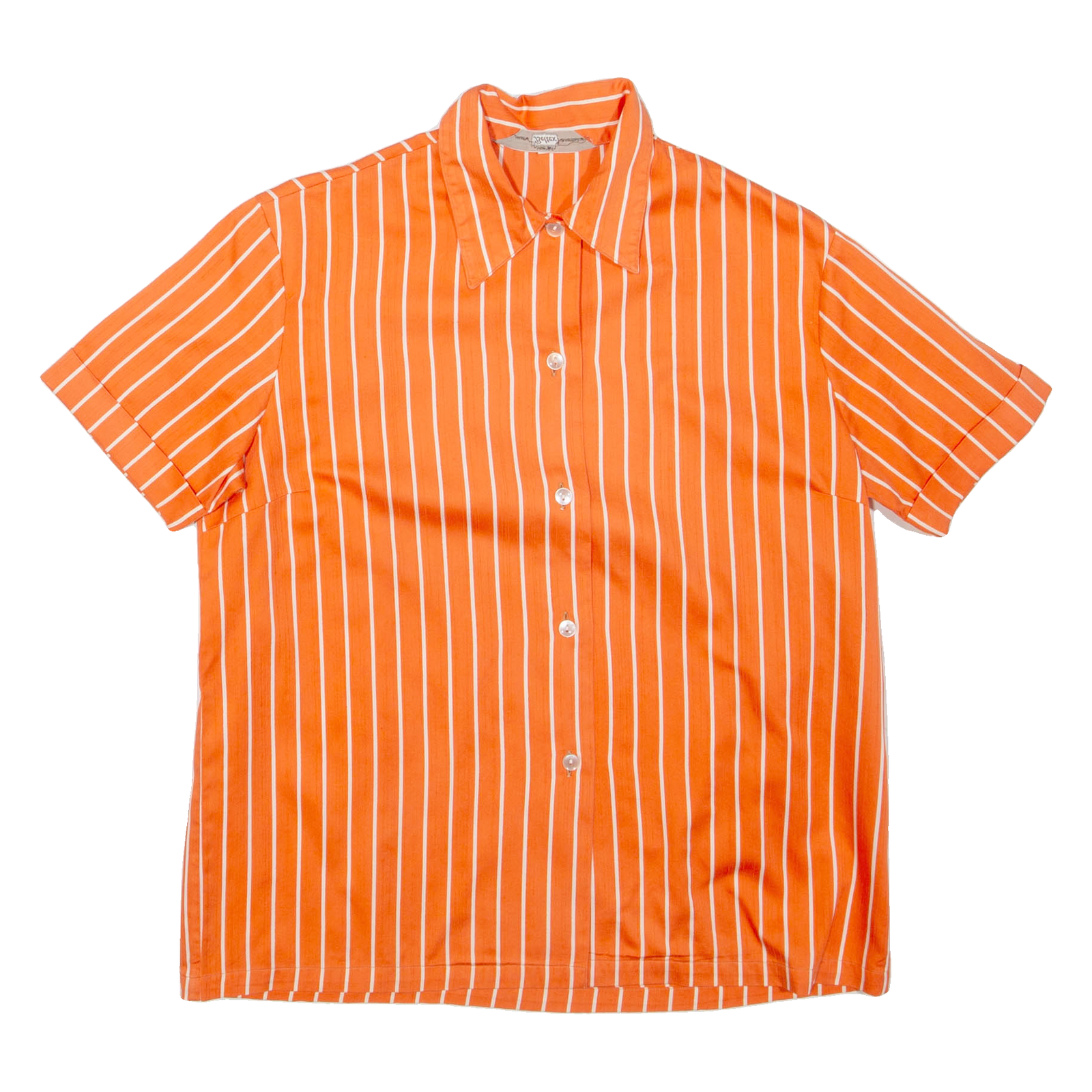 Womens Printed Shirt Orange Collared Striped S Refurbished - N/A refurbished available on Cerqular