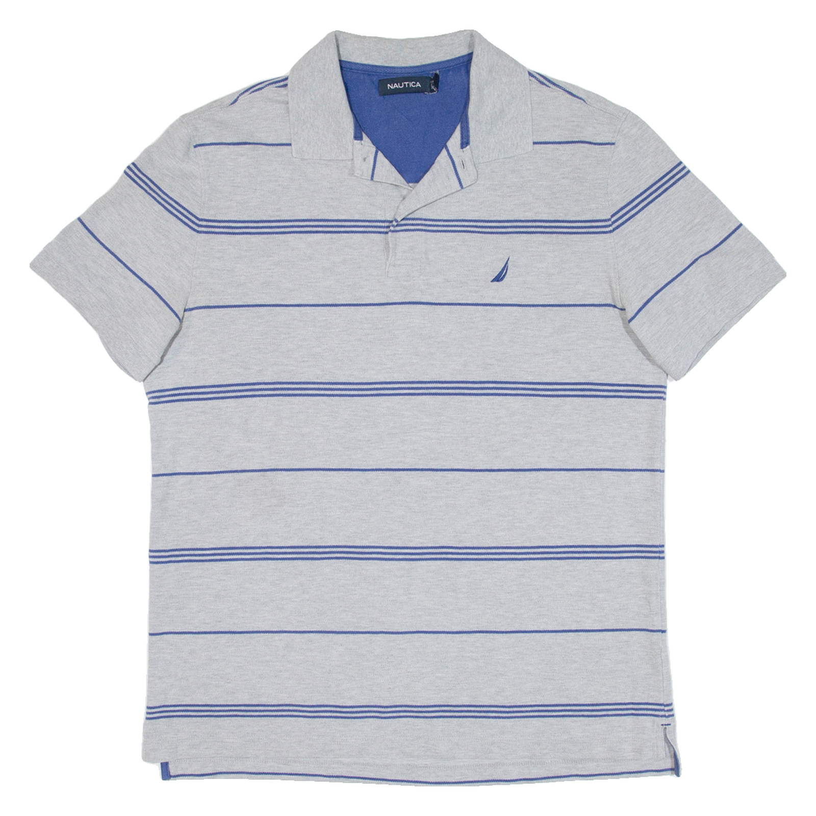 NAUTICA Mens Polo Shirt Grey Striped M Refurbished - N/A refurbished available on Cerqular
