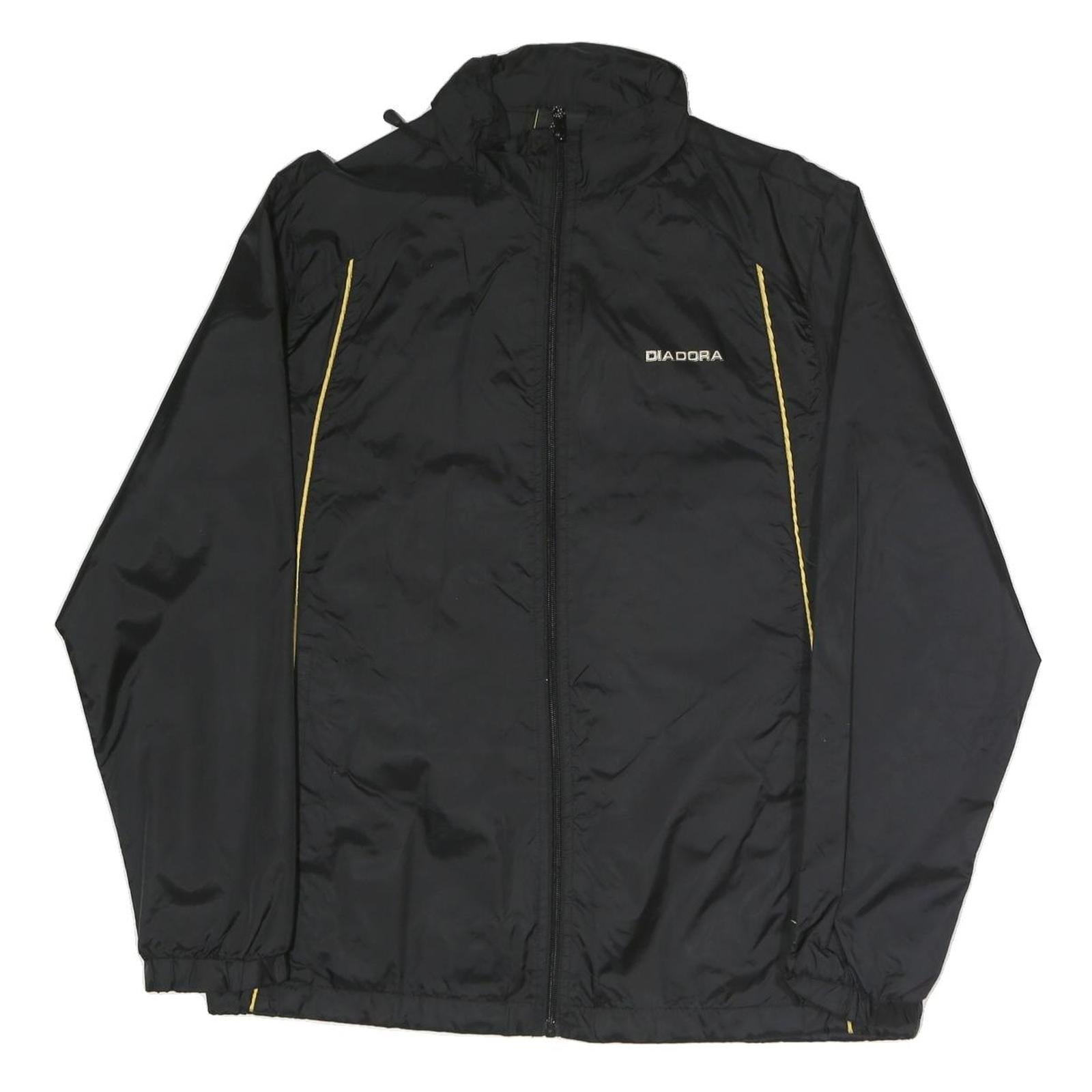 DIADORA Mens Black Track Jacket M Polyester Blend Microfibre Athletic Zip Refurbished - N/A refurbished available on Cerqular